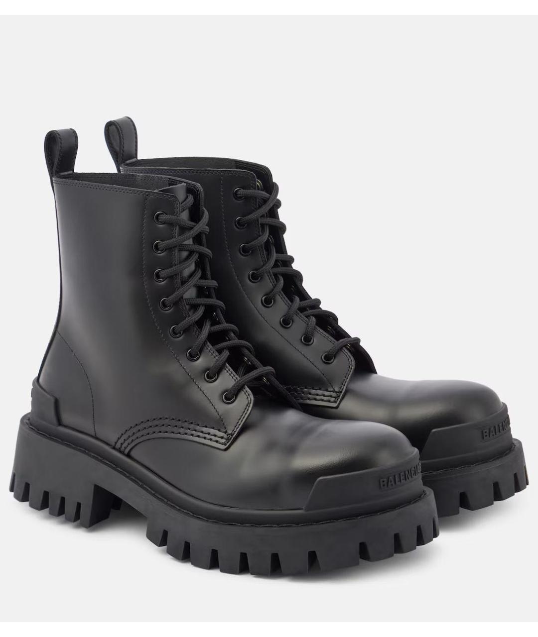 BALENCIAGA Черные кожаные ботинки, фото 2