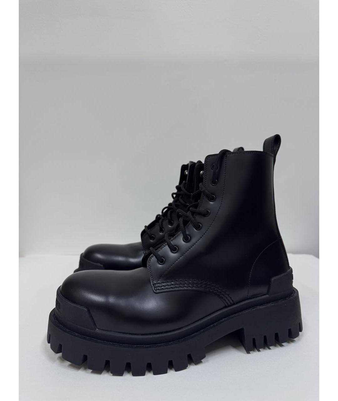 BALENCIAGA Черные кожаные ботинки, фото 4