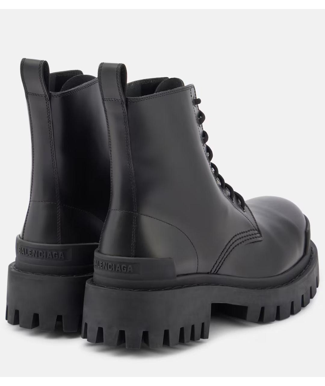 BALENCIAGA Черные кожаные ботинки, фото 3