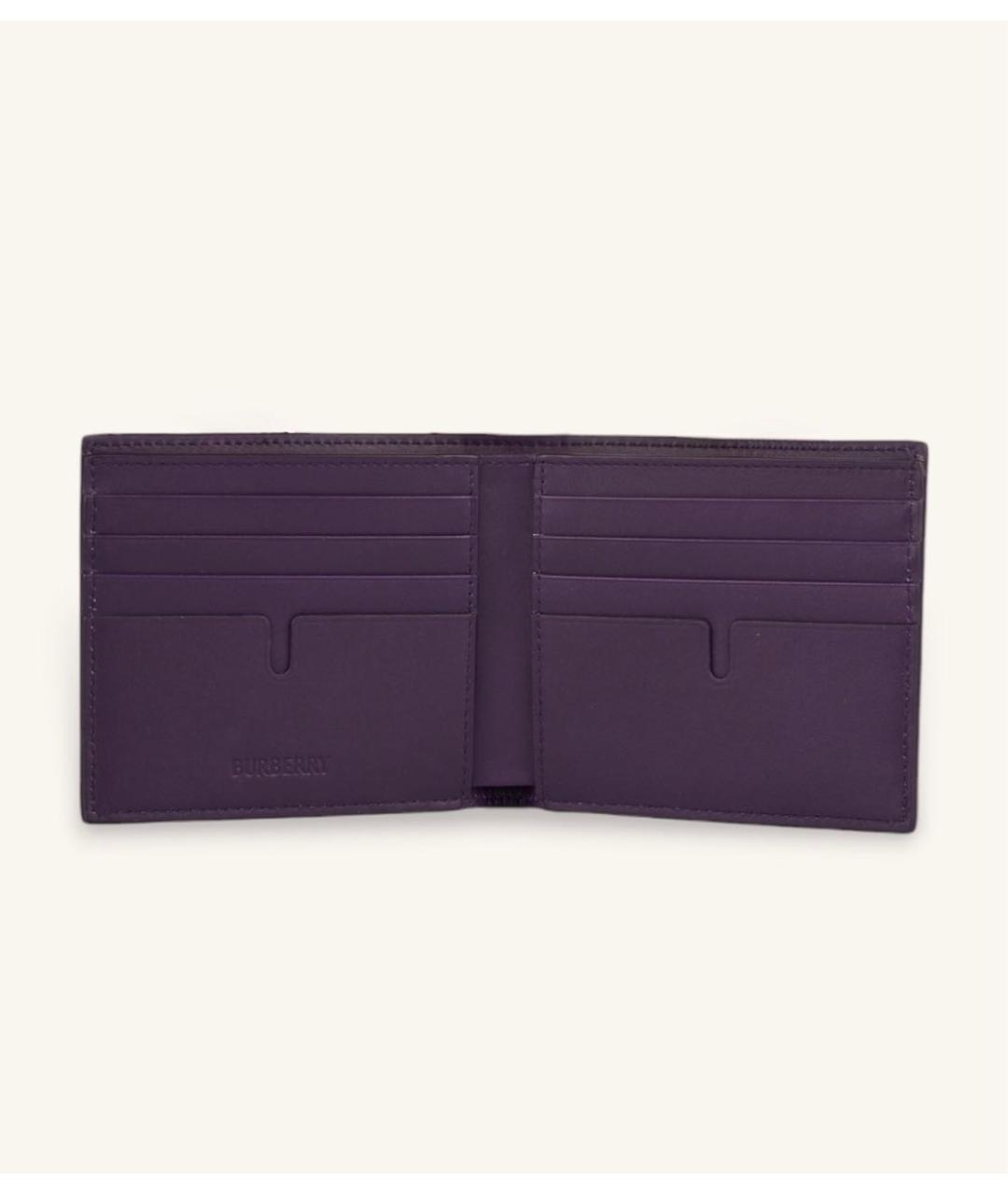 BURBERRY Фиолетовый кожаный кошелек, фото 3