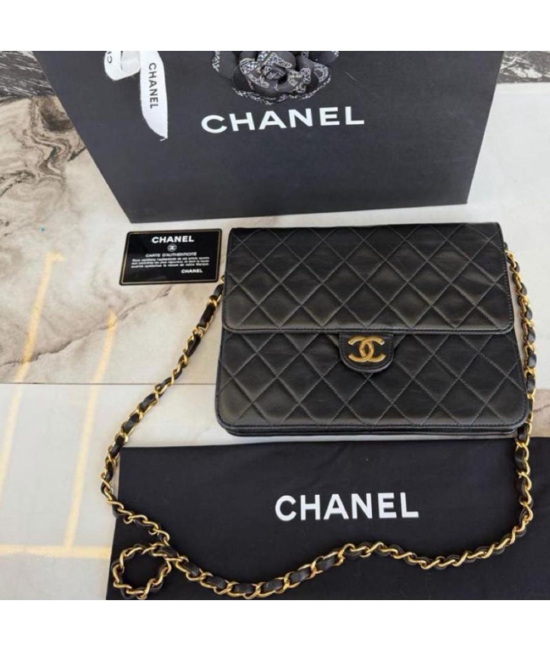 CHANEL Черная кожаная сумка через плечо, фото 4