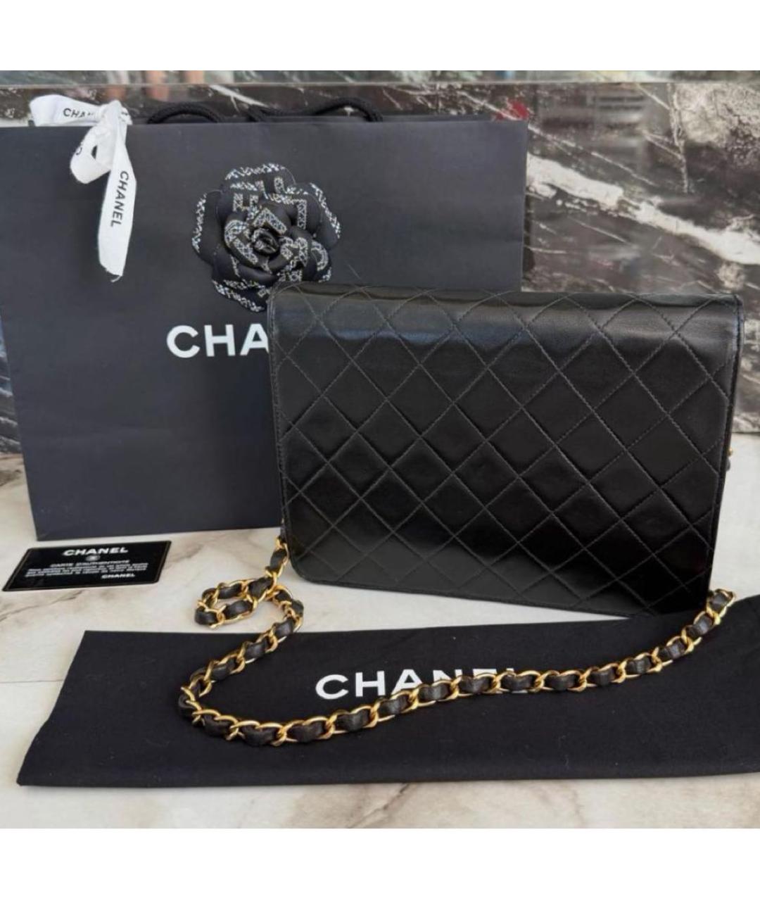 CHANEL Черная кожаная сумка через плечо, фото 3