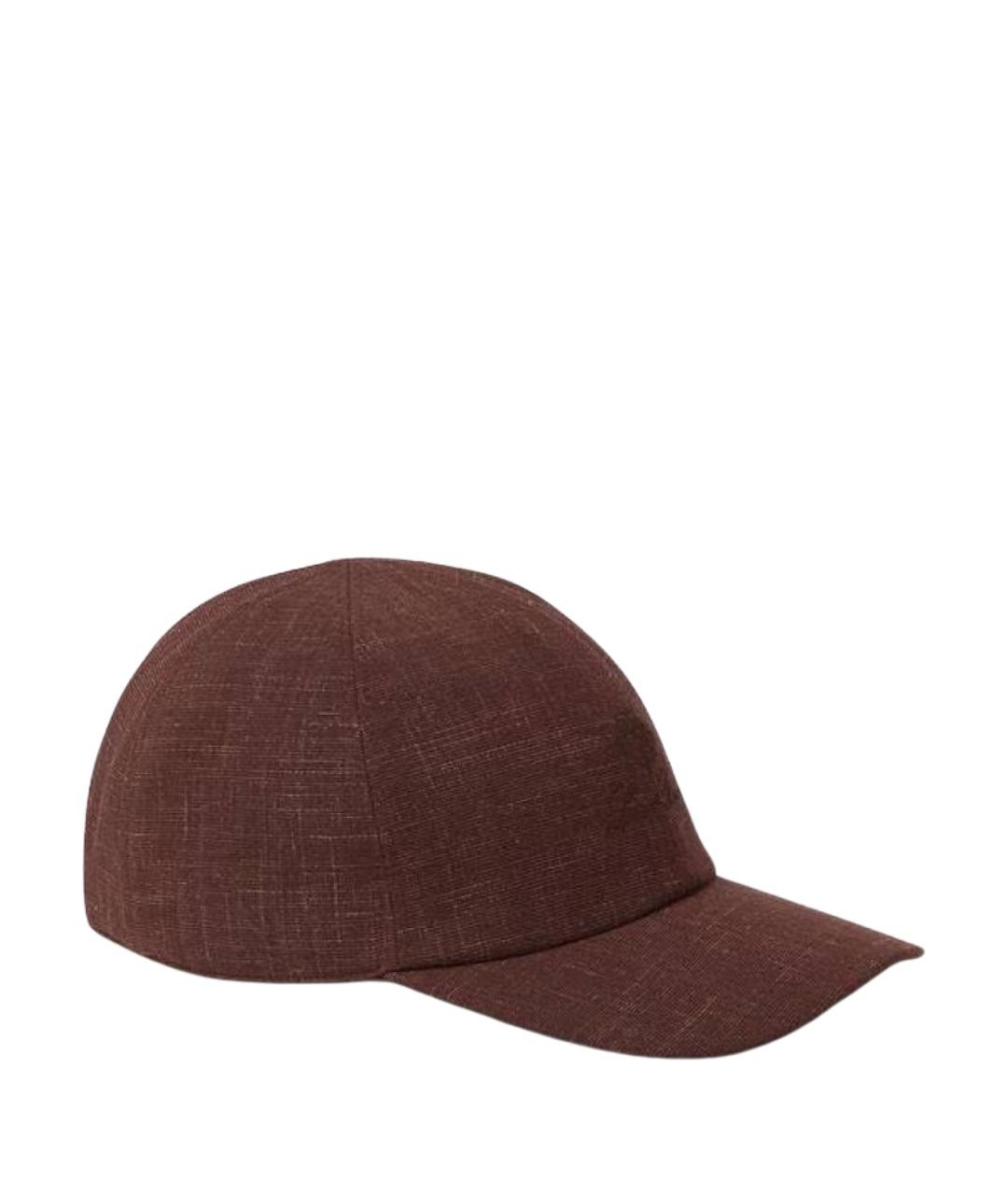 LORO PIANA Коричневая шерстяная кепка/бейсболка, фото 1