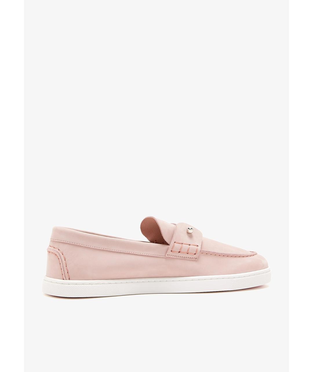 CHRISTIAN LOUBOUTIN Розовые кожаные лоферы, фото 3