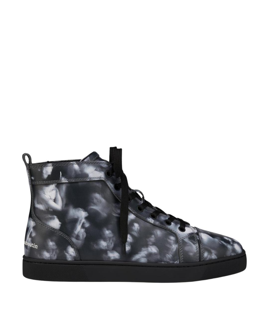 CHRISTIAN LOUBOUTIN Черные кожаные высокие кроссовки / кеды, фото 1