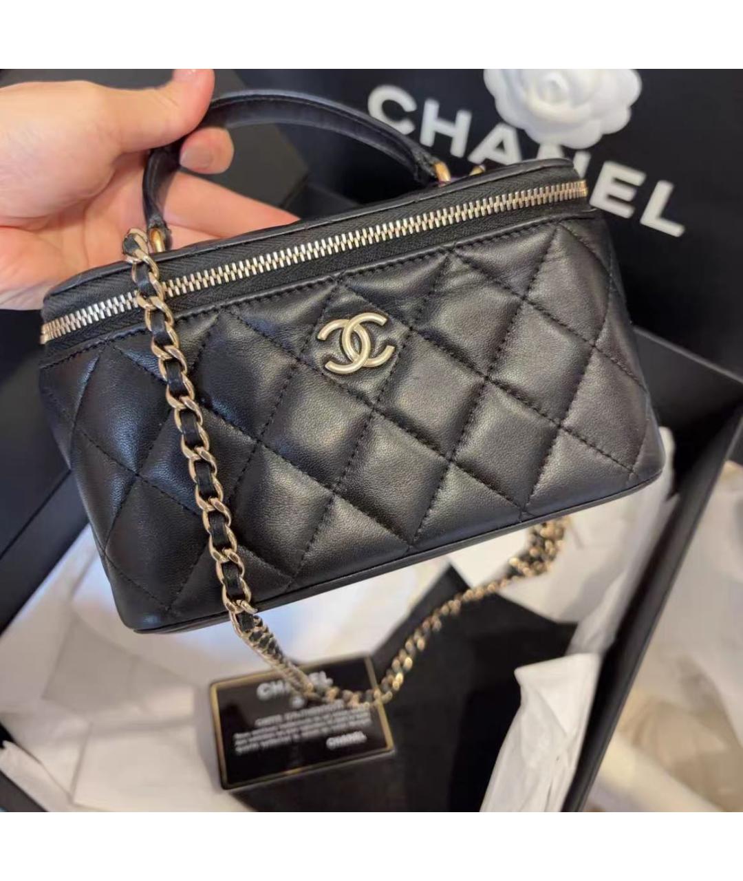 CHANEL Черная кожаная сумка через плечо, фото 7