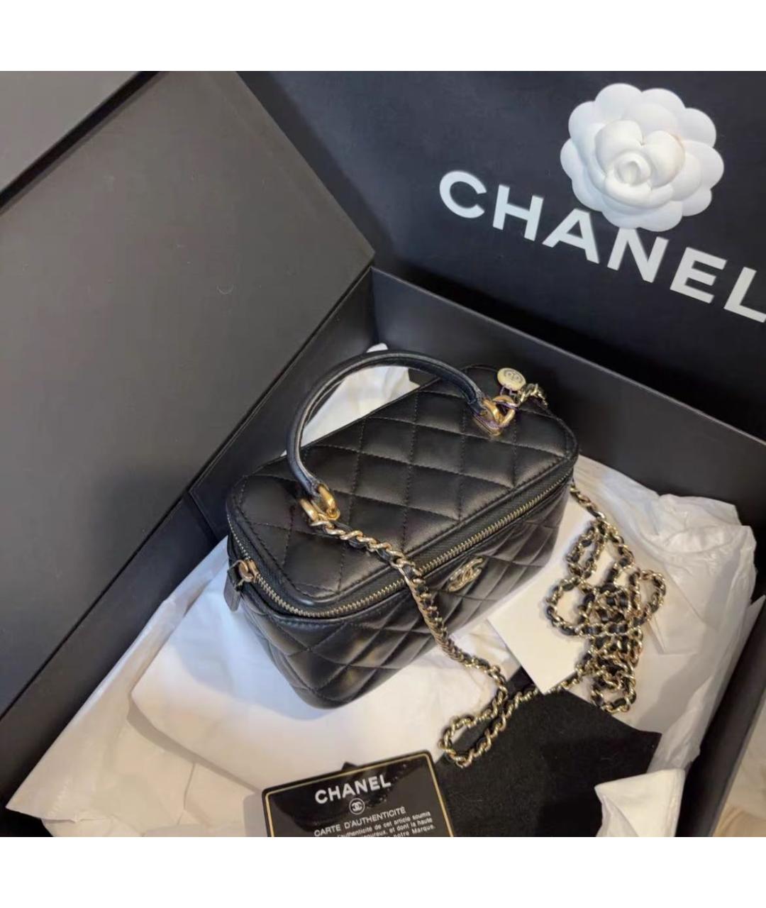 CHANEL Черная кожаная сумка через плечо, фото 2