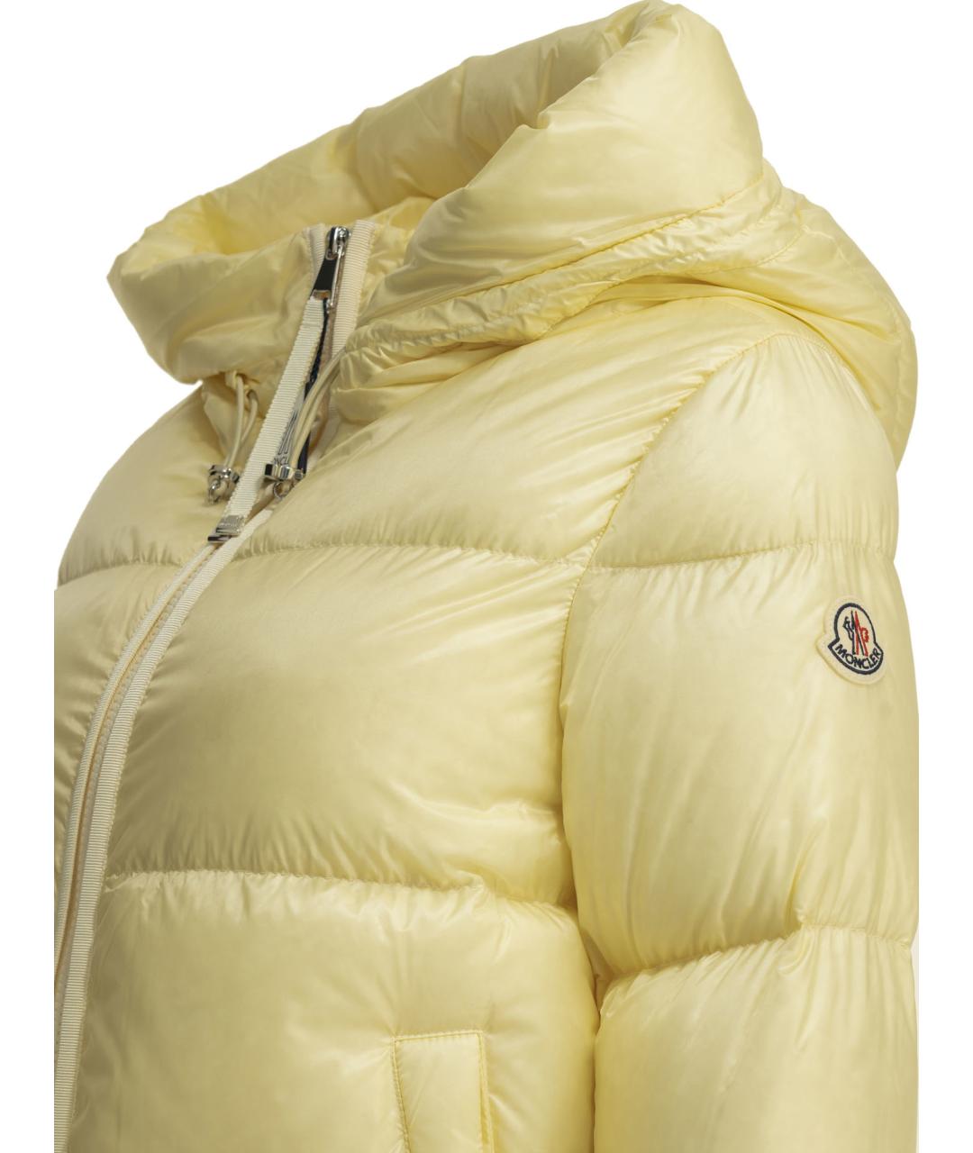 MONCLER Желтый полиамидовый пуховик, фото 3