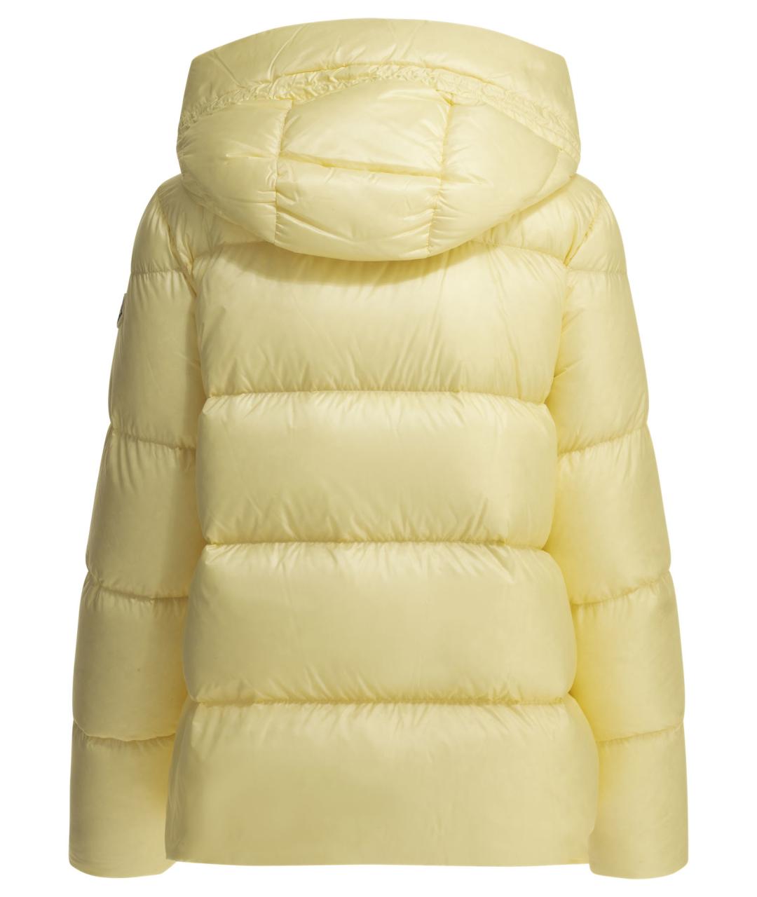 MONCLER Желтый полиамидовый пуховик, фото 2