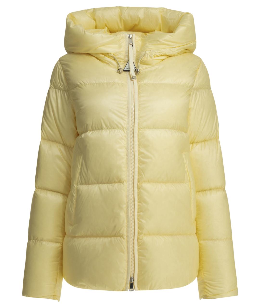 MONCLER Желтый полиамидовый пуховик, фото 1