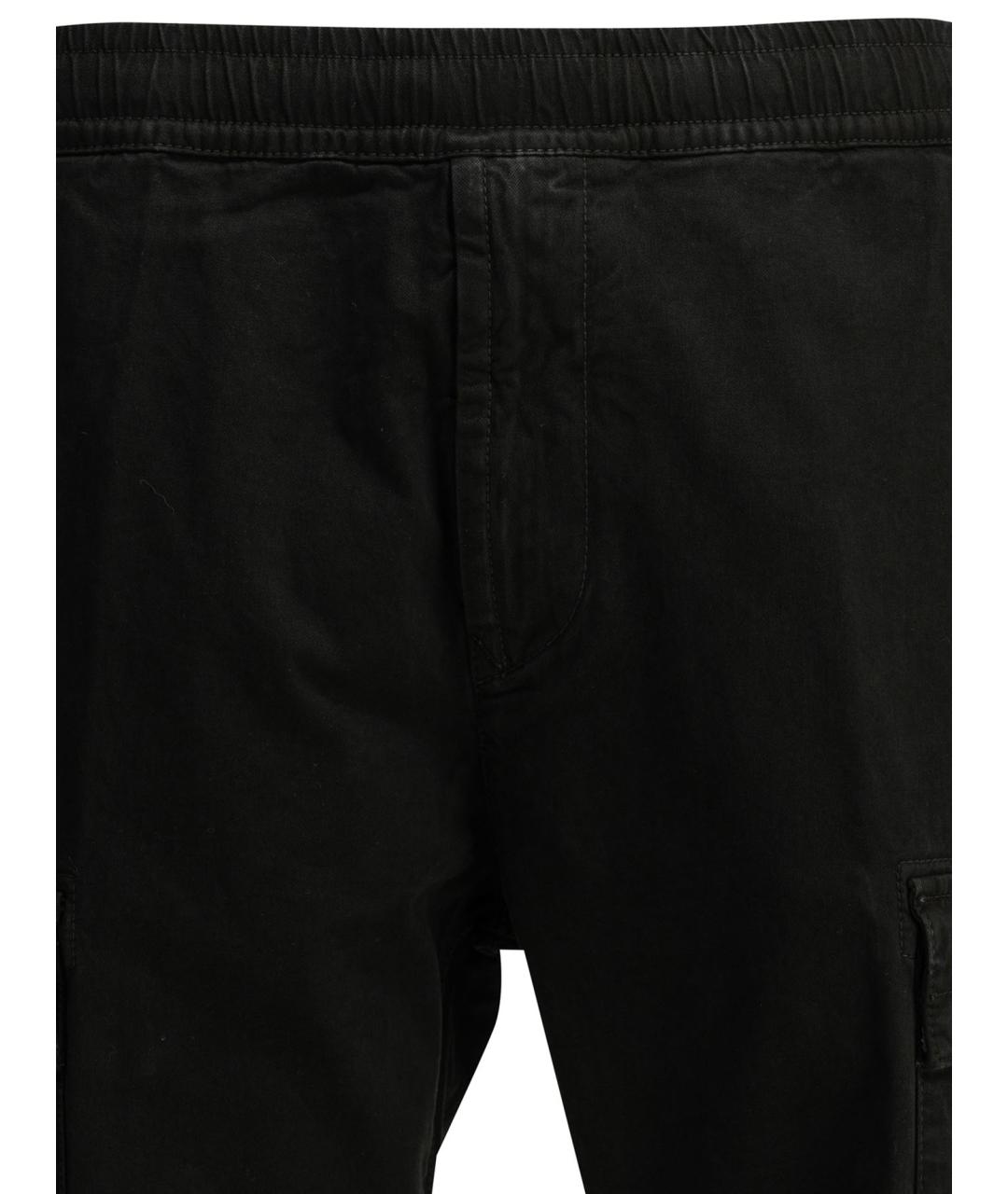 STONE ISLAND Черные хлопковые повседневные брюки, фото 3