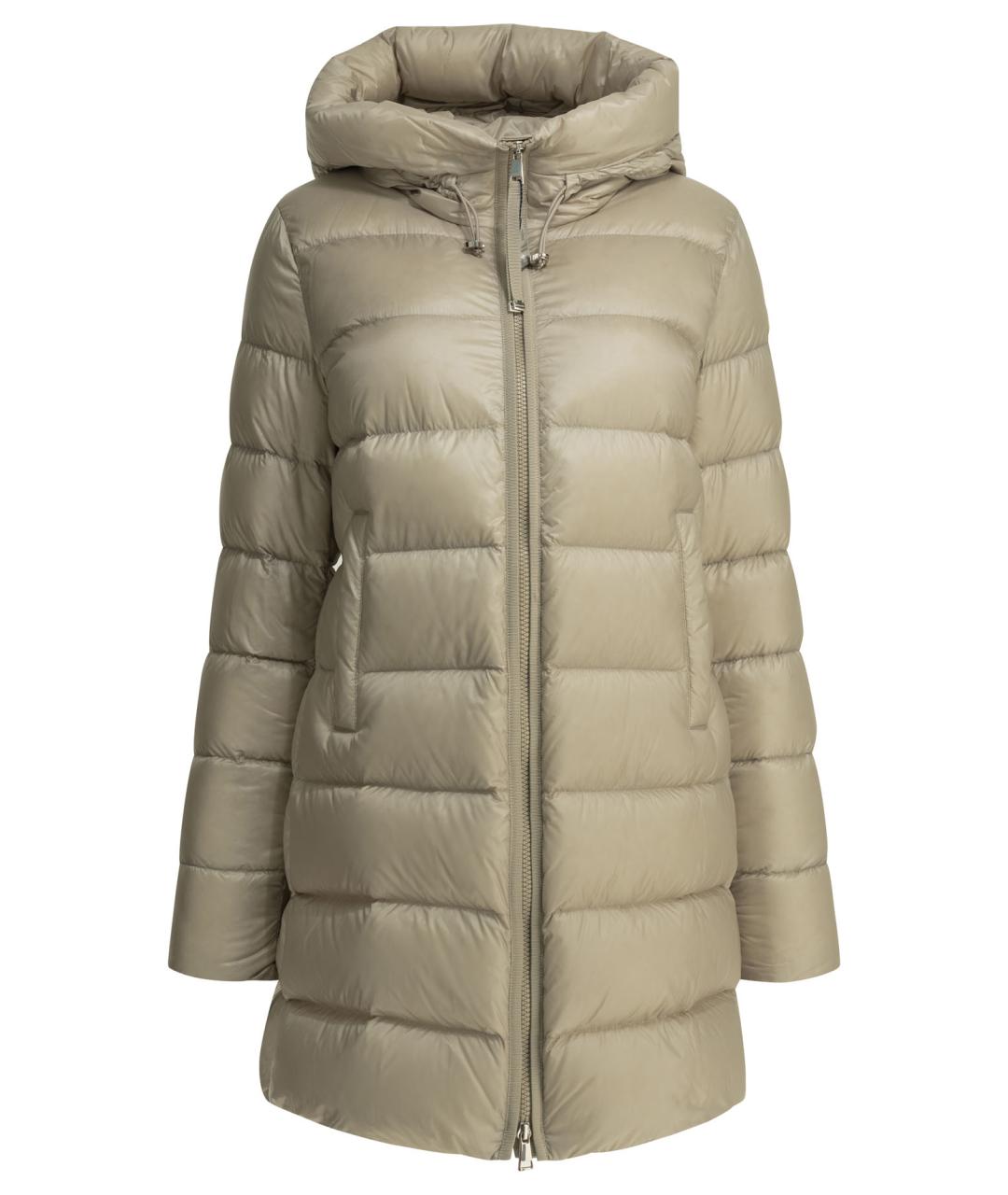 MONCLER Серый полиамидовый пуховик, фото 1
