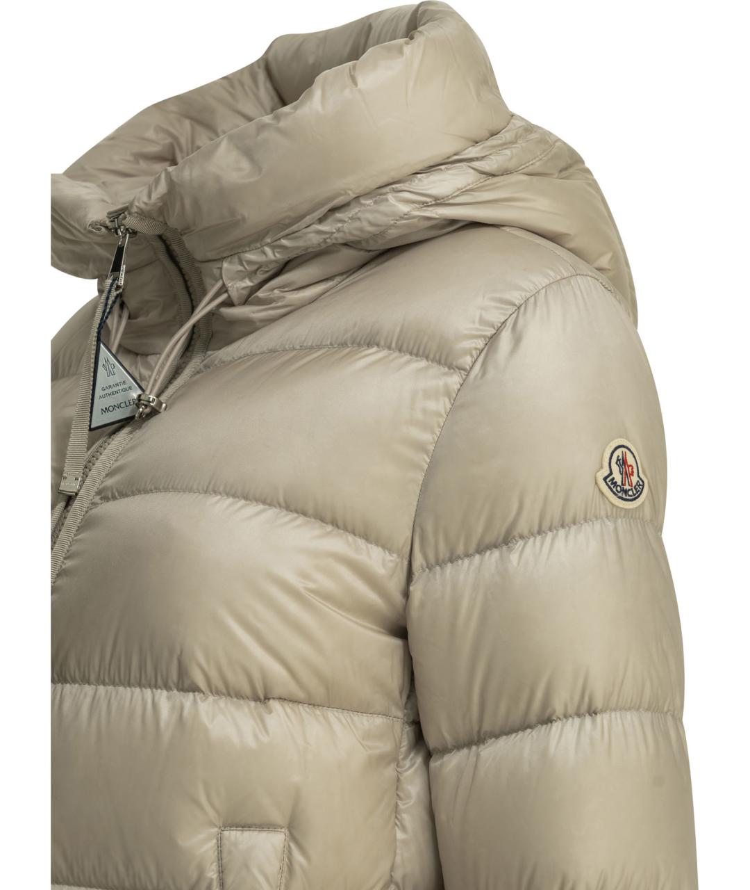 MONCLER Серый полиамидовый пуховик, фото 3