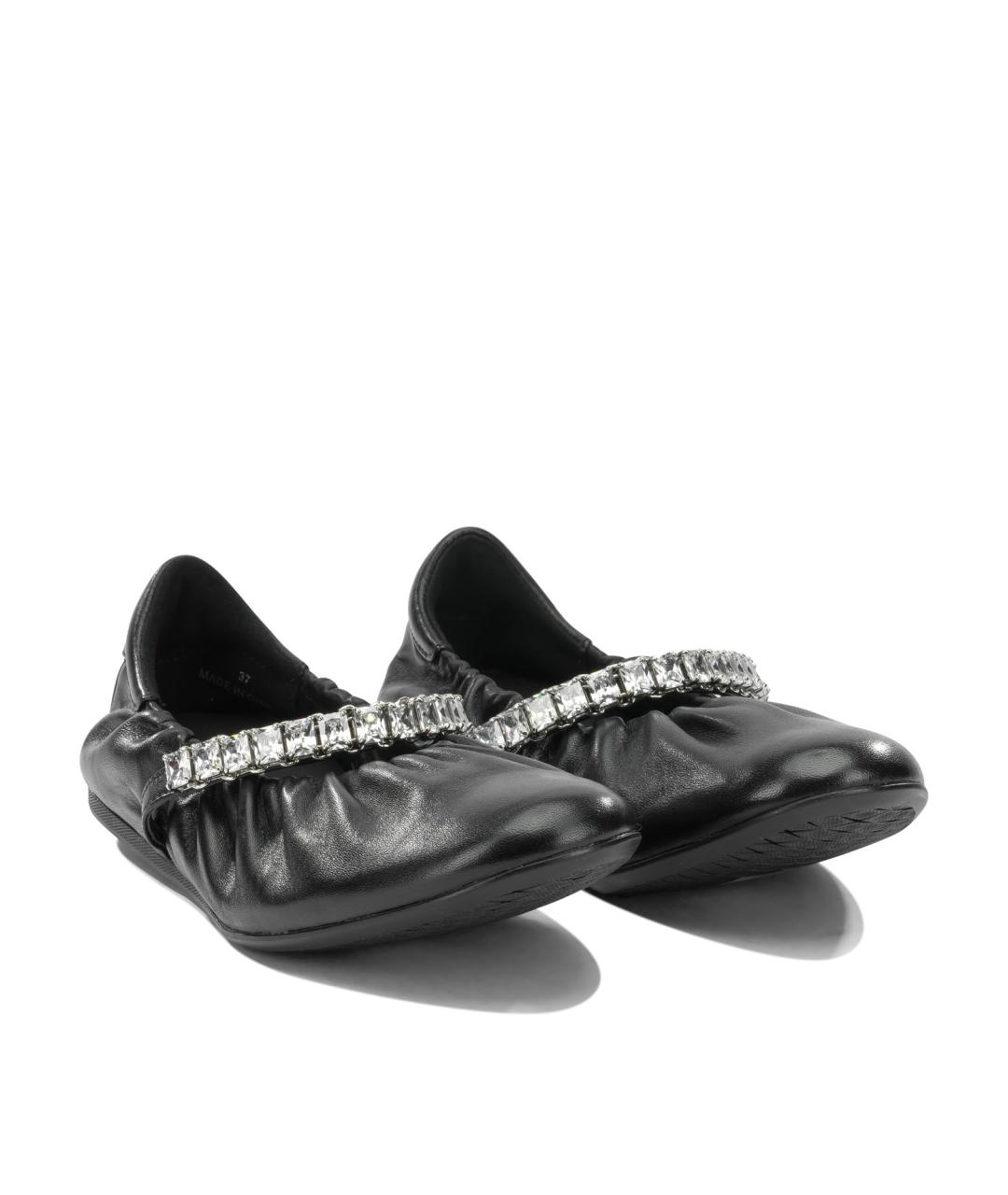 JIMMY CHOO Черные кожаные балетки, фото 2