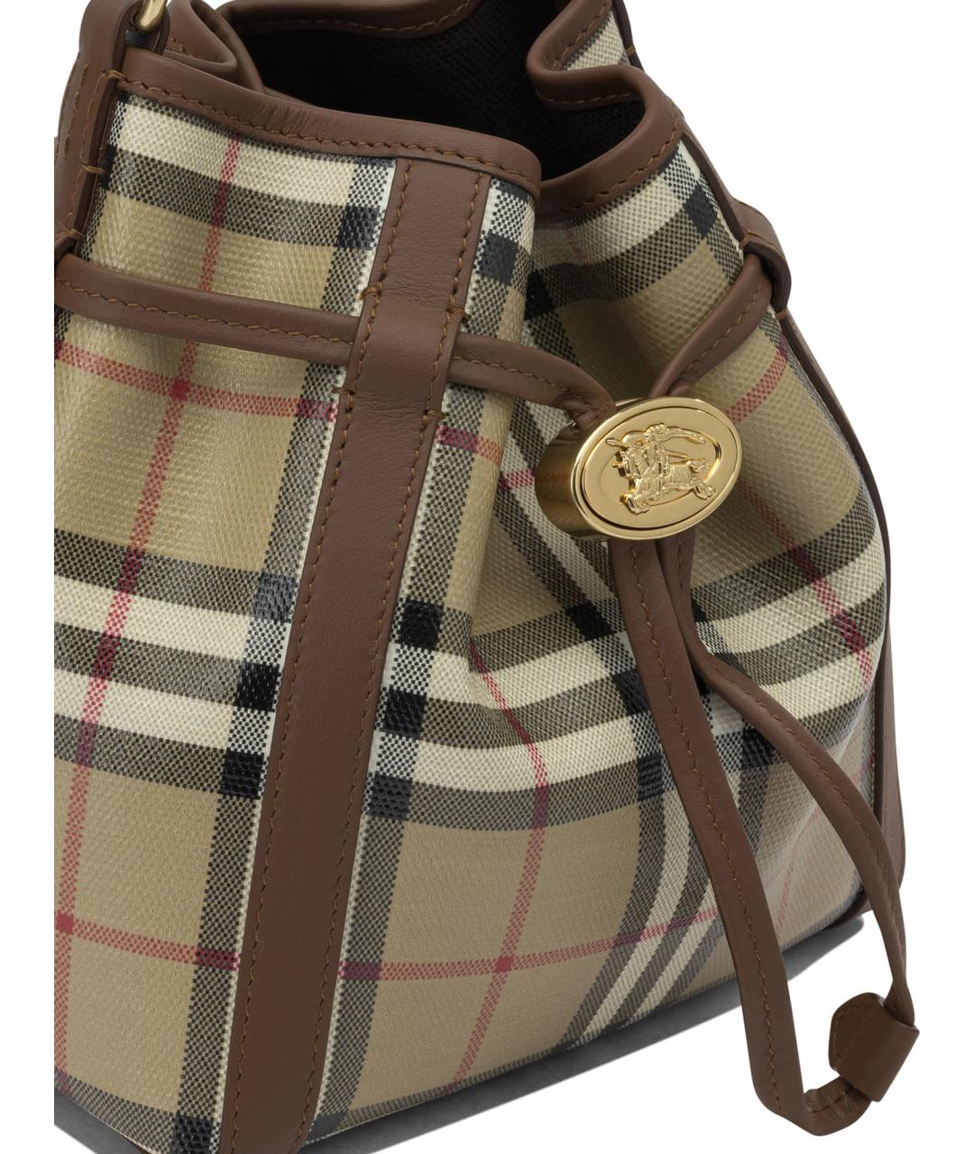 BURBERRY Бежевая хлопковая сумка с короткими ручками, фото 4