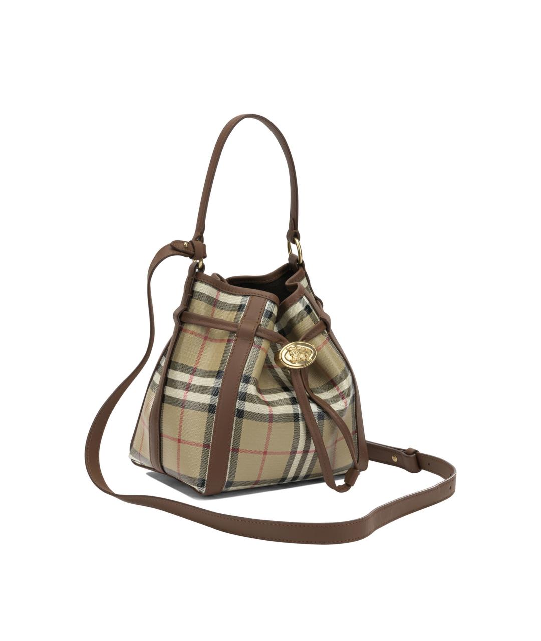 BURBERRY Бежевая хлопковая сумка с короткими ручками, фото 2