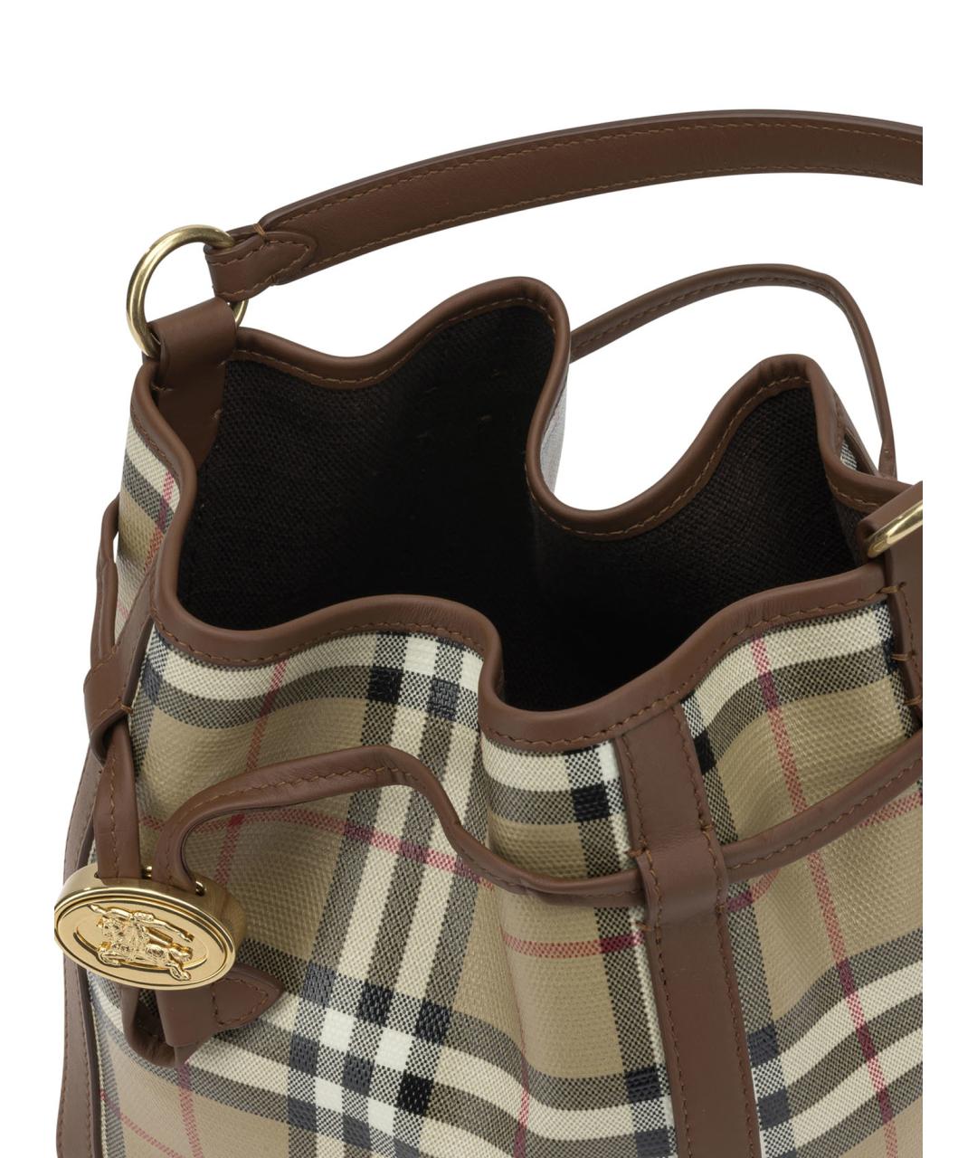 BURBERRY Бежевая хлопковая сумка с короткими ручками, фото 5