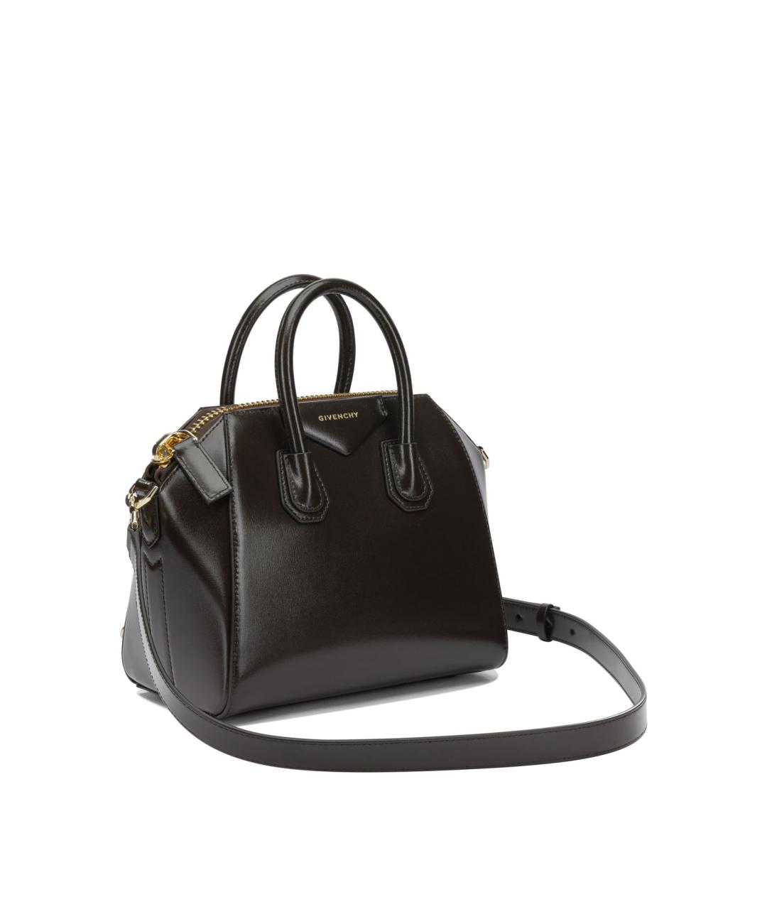 GIVENCHY Коричневая кожаная сумка с короткими ручками, фото 2