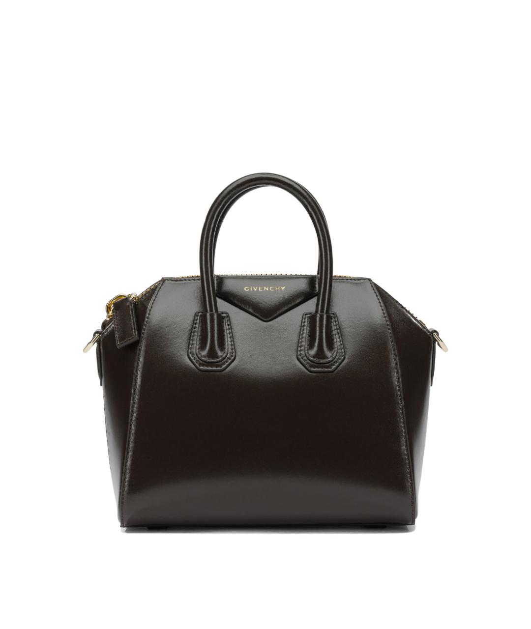 GIVENCHY Коричневая кожаная сумка с короткими ручками, фото 1