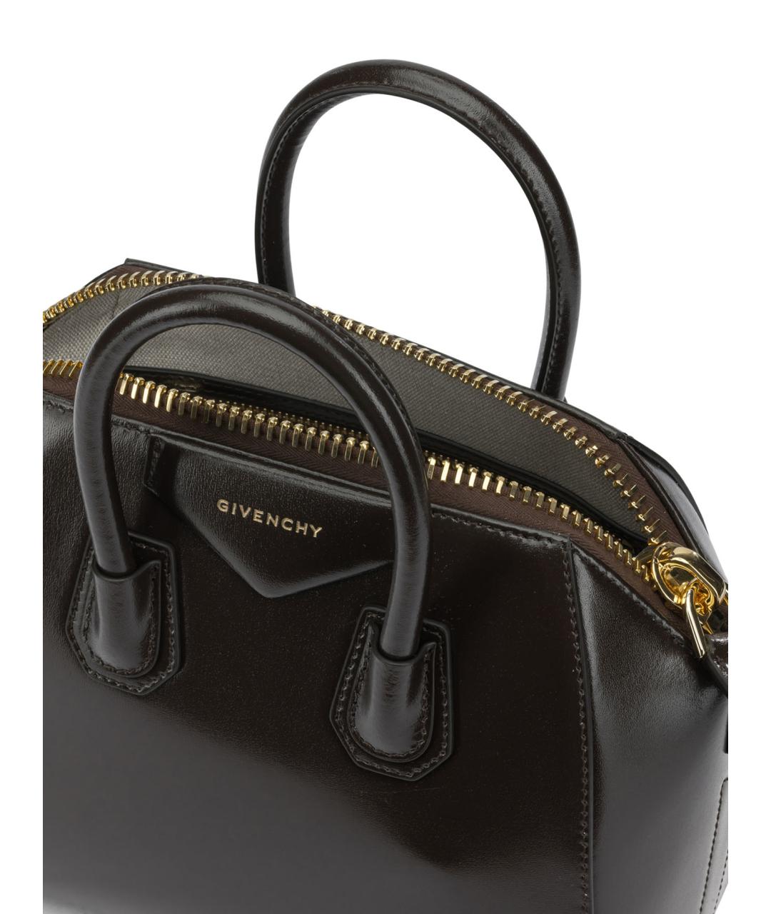 GIVENCHY Коричневая кожаная сумка с короткими ручками, фото 5