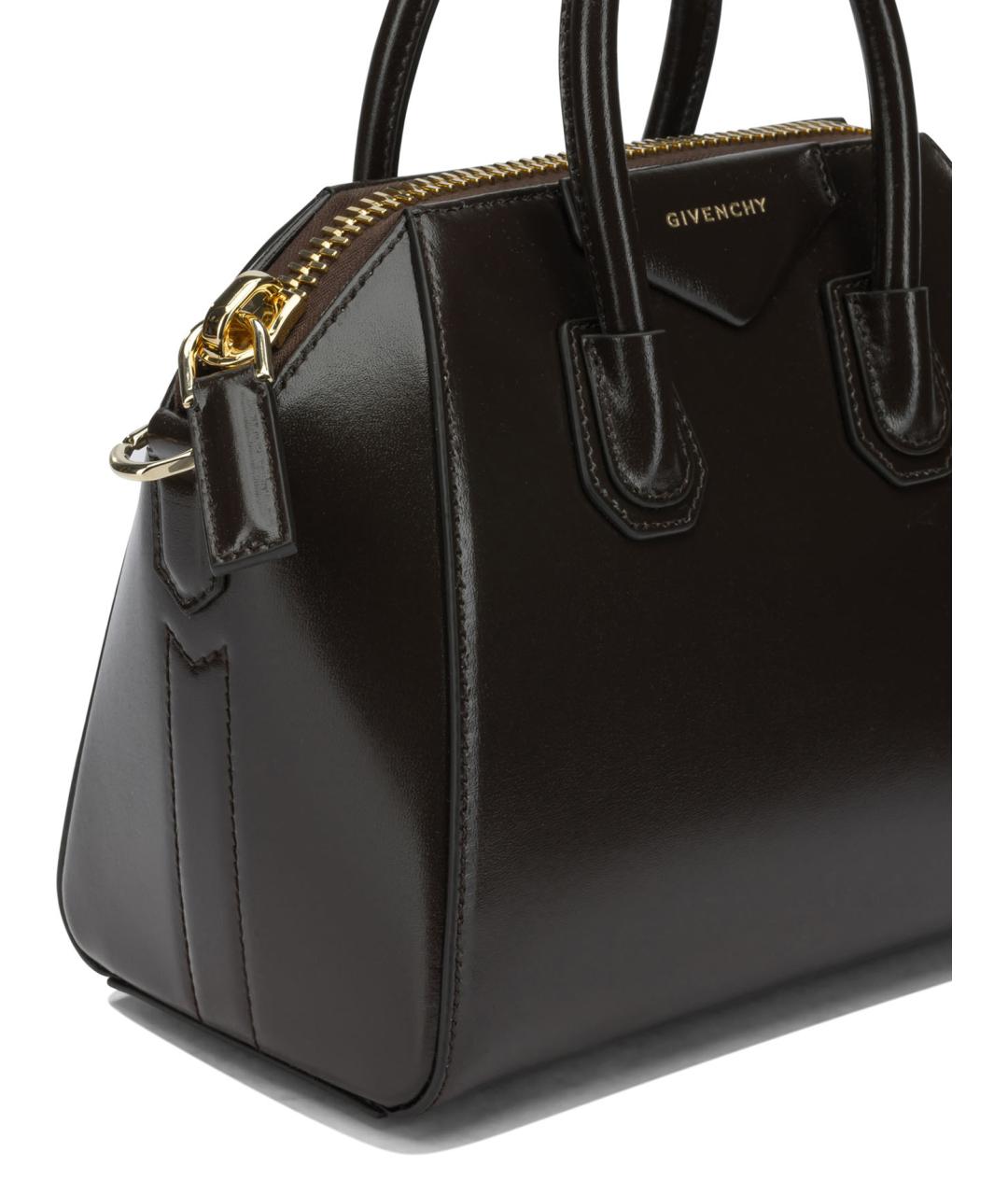 GIVENCHY Коричневая кожаная сумка с короткими ручками, фото 4