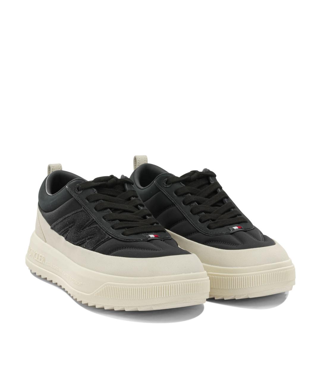 MONCLER Черные синтетические низкие кроссовки / кеды, фото 2