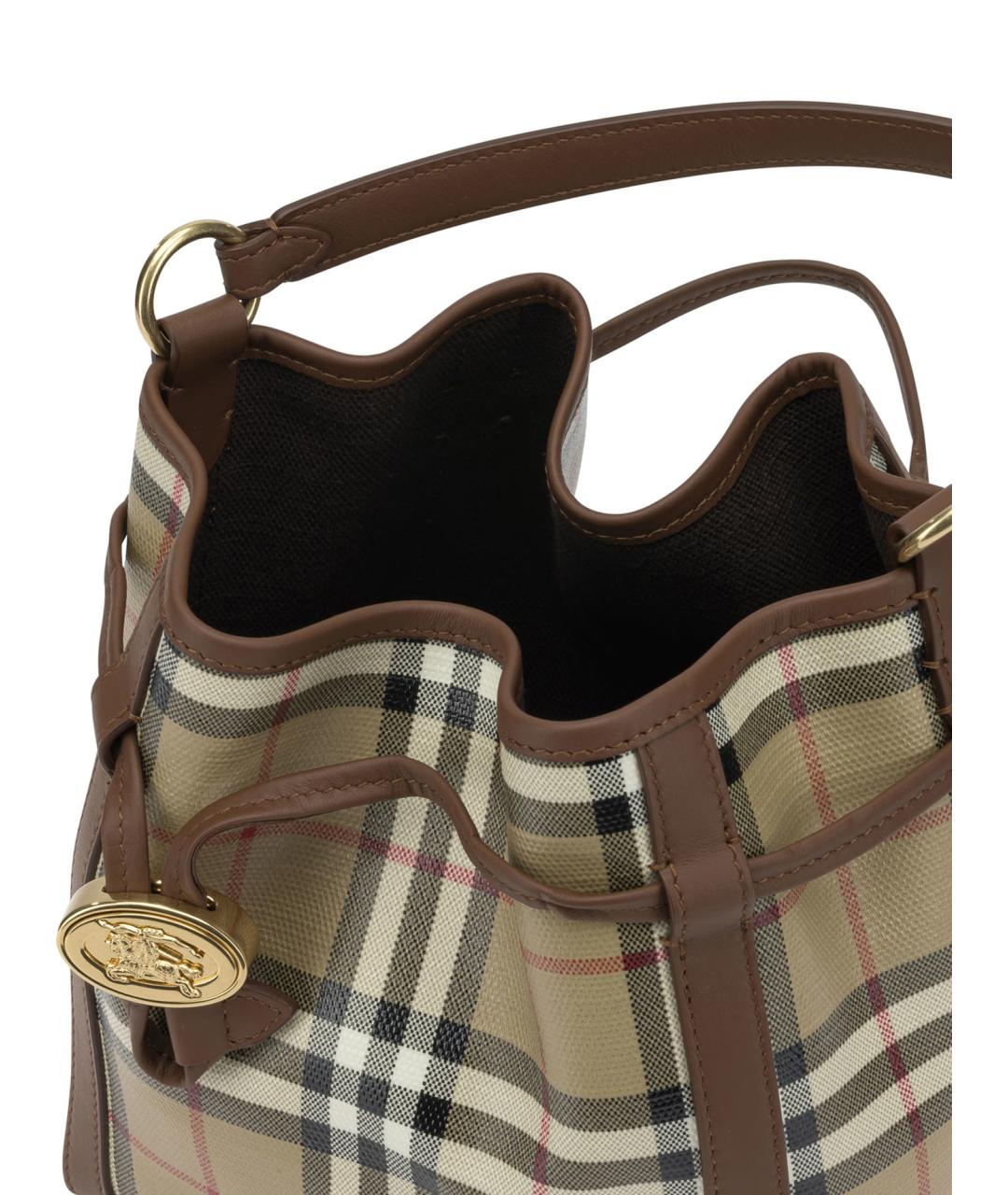 BURBERRY Бежевая хлопковая сумка через плечо, фото 5
