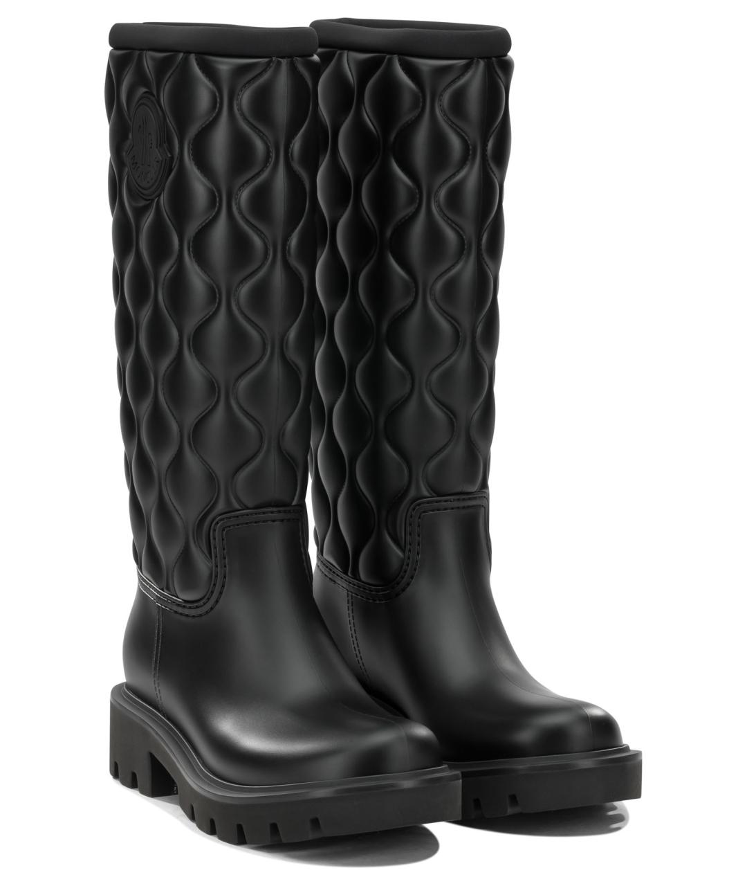 MONCLER Черные синтетические сапоги, фото 2