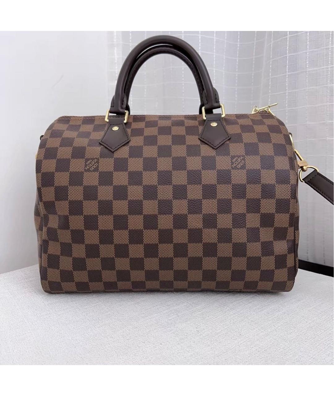 LOUIS VUITTON Коричневая канва сумка с короткими ручками, фото 2