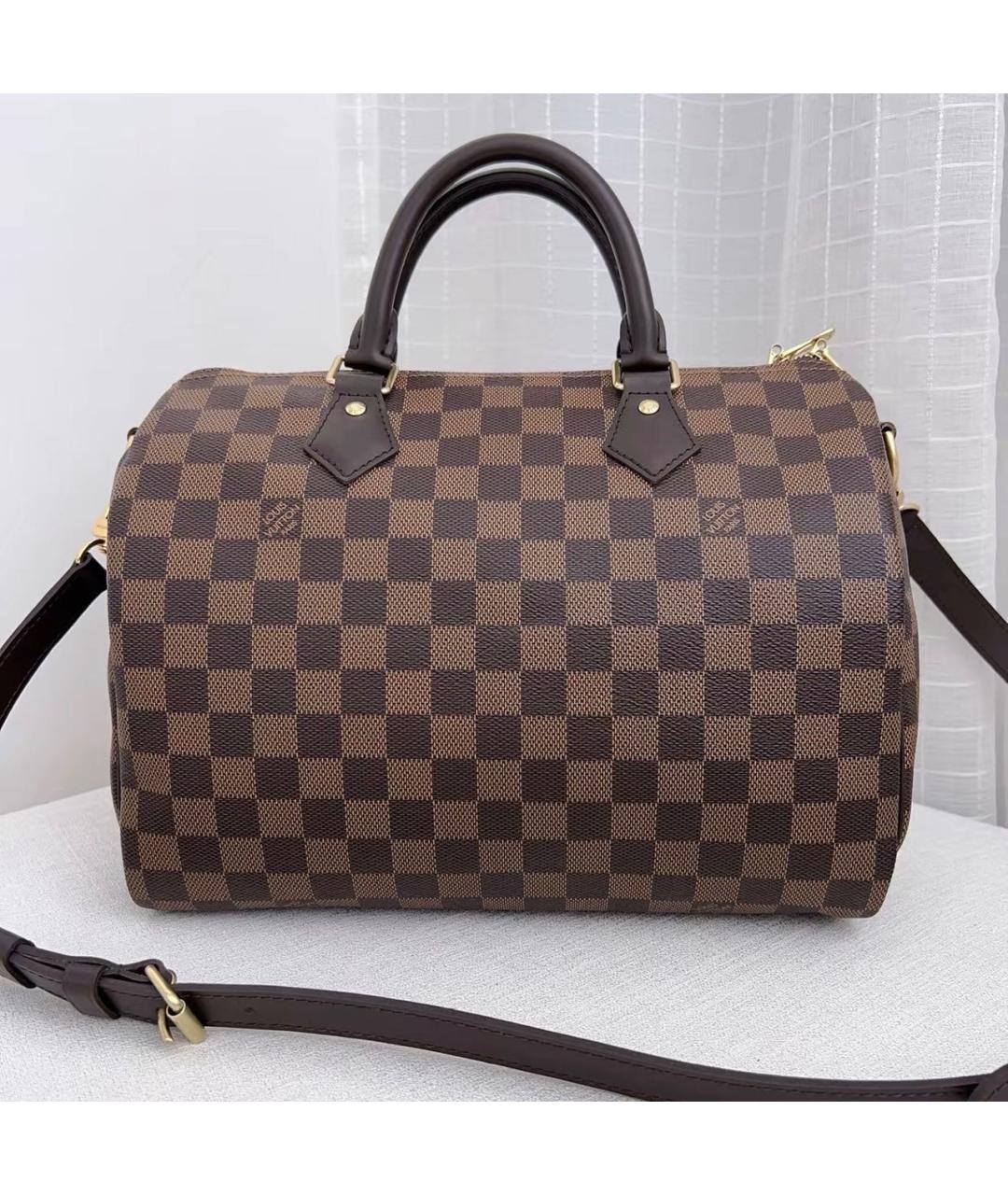 LOUIS VUITTON Коричневая канва сумка с короткими ручками, фото 7