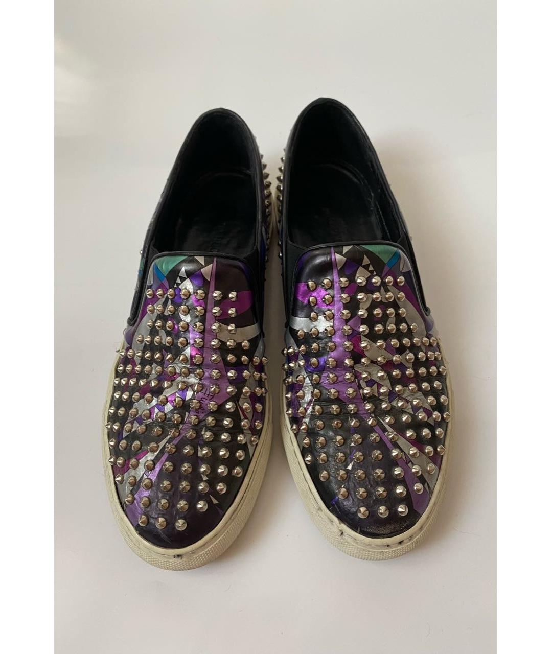 EMILIO PUCCI Черные кожаные лоферы, фото 3