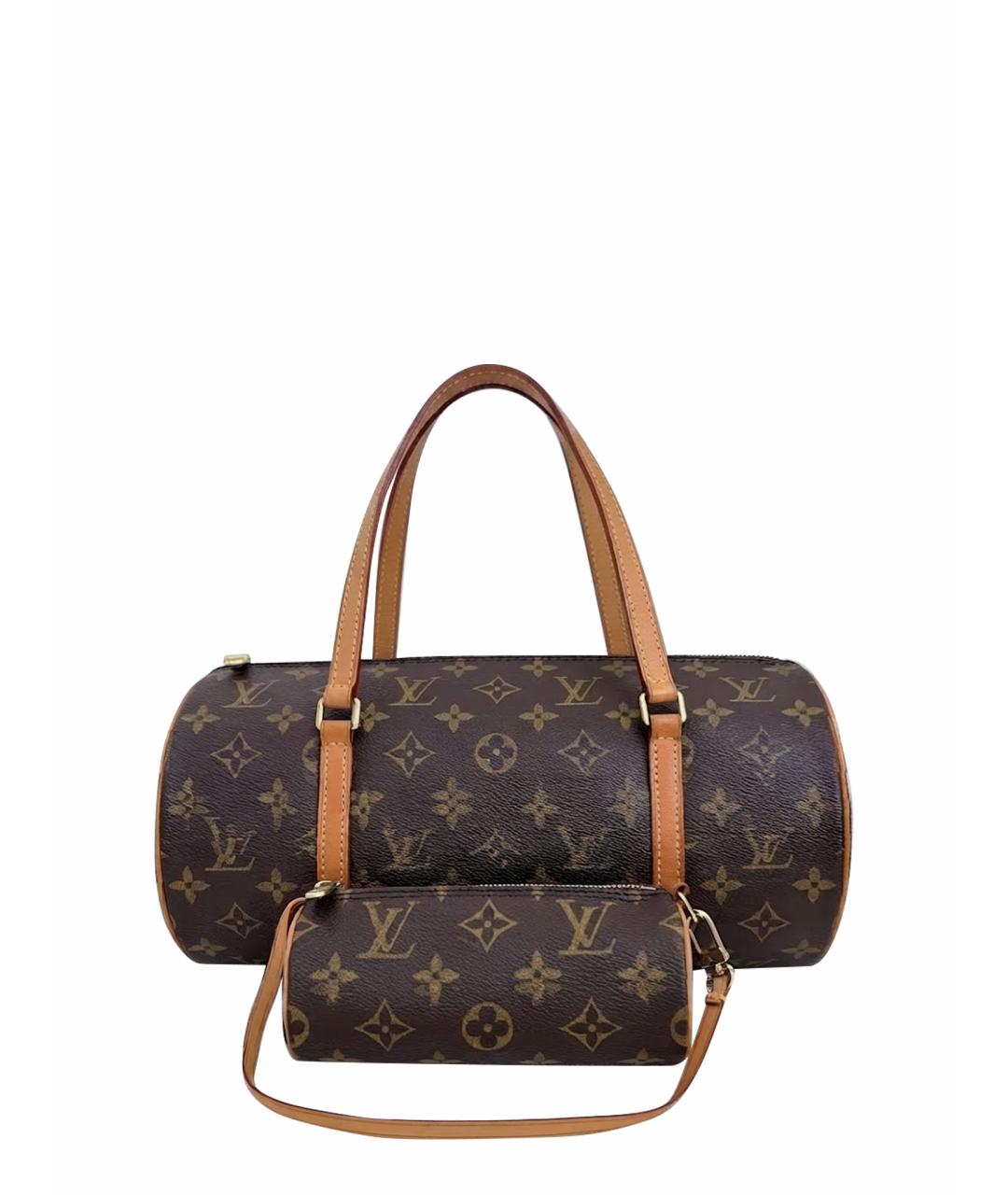 LOUIS VUITTON Коричневая кожаная сумка с короткими ручками, фото 1