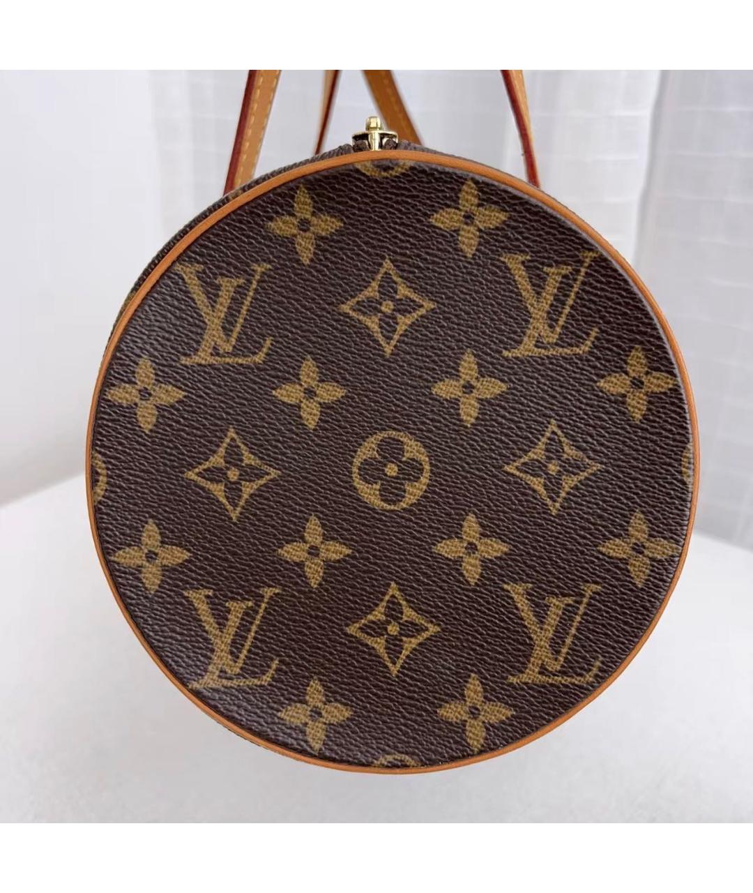 LOUIS VUITTON Коричневая кожаная сумка с короткими ручками, фото 5
