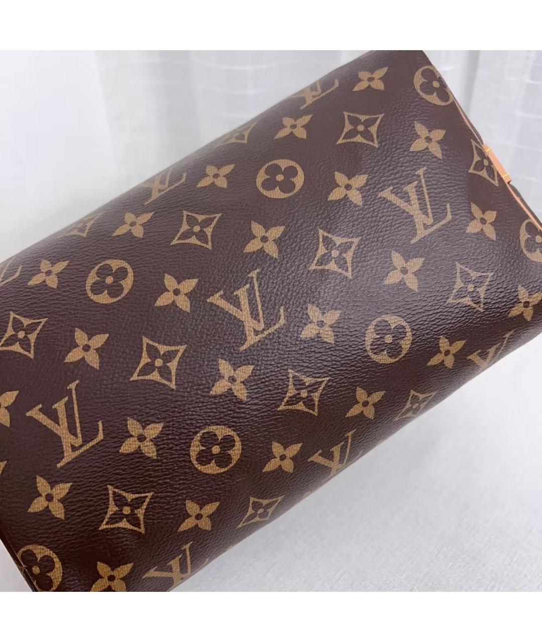 LOUIS VUITTON Коричневая канва сумка с короткими ручками, фото 5