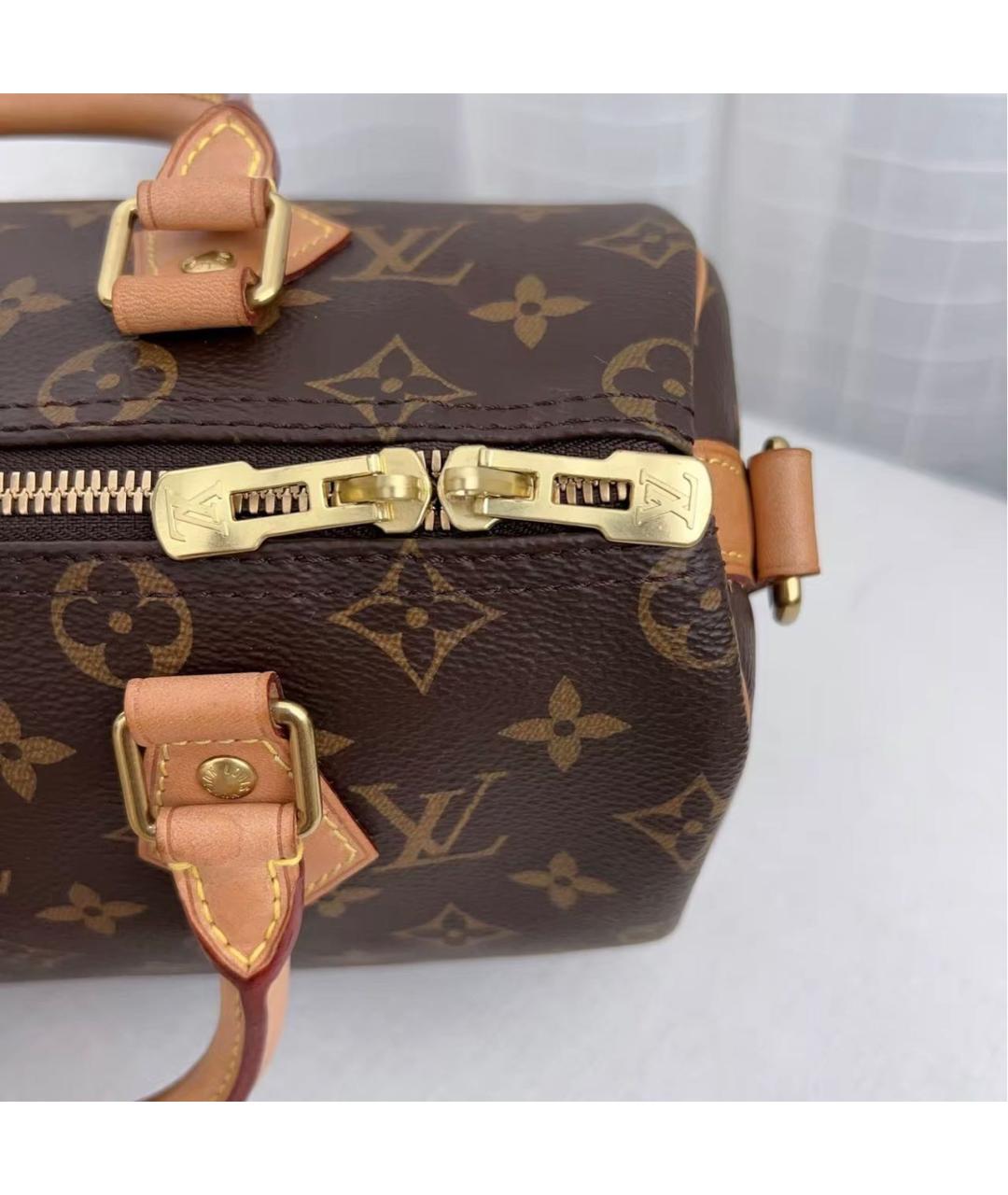 LOUIS VUITTON Коричневая канва сумка с короткими ручками, фото 6