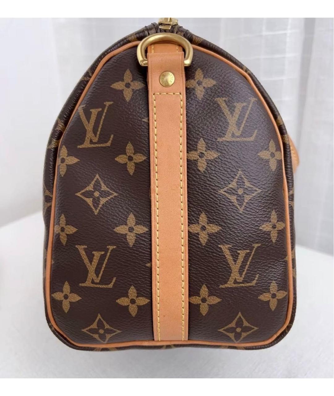 LOUIS VUITTON Коричневая канва сумка с короткими ручками, фото 3