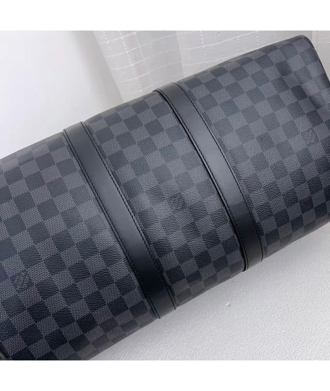 LOUIS VUITTON Черная канва дорожная/спортивная сумка, фото 3