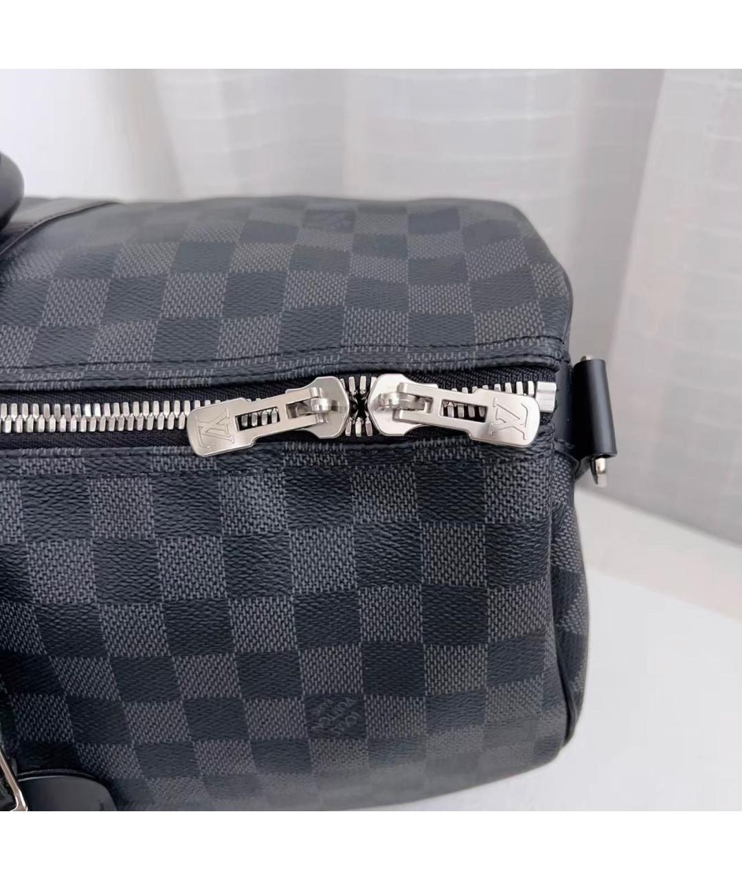 LOUIS VUITTON Черная канва дорожная/спортивная сумка, фото 7