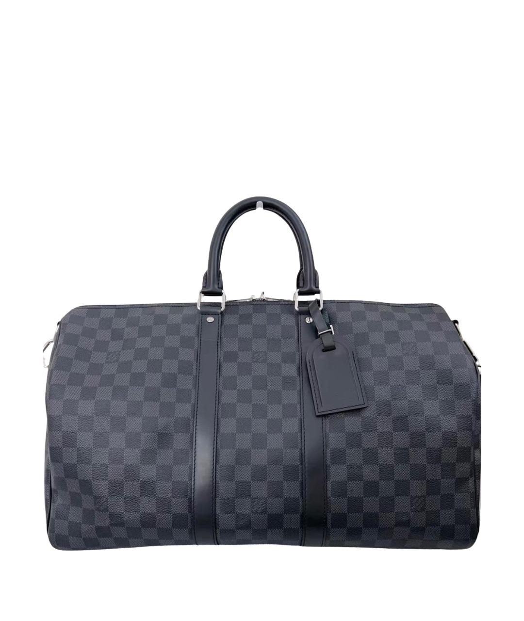LOUIS VUITTON Черная канва дорожная/спортивная сумка, фото 1