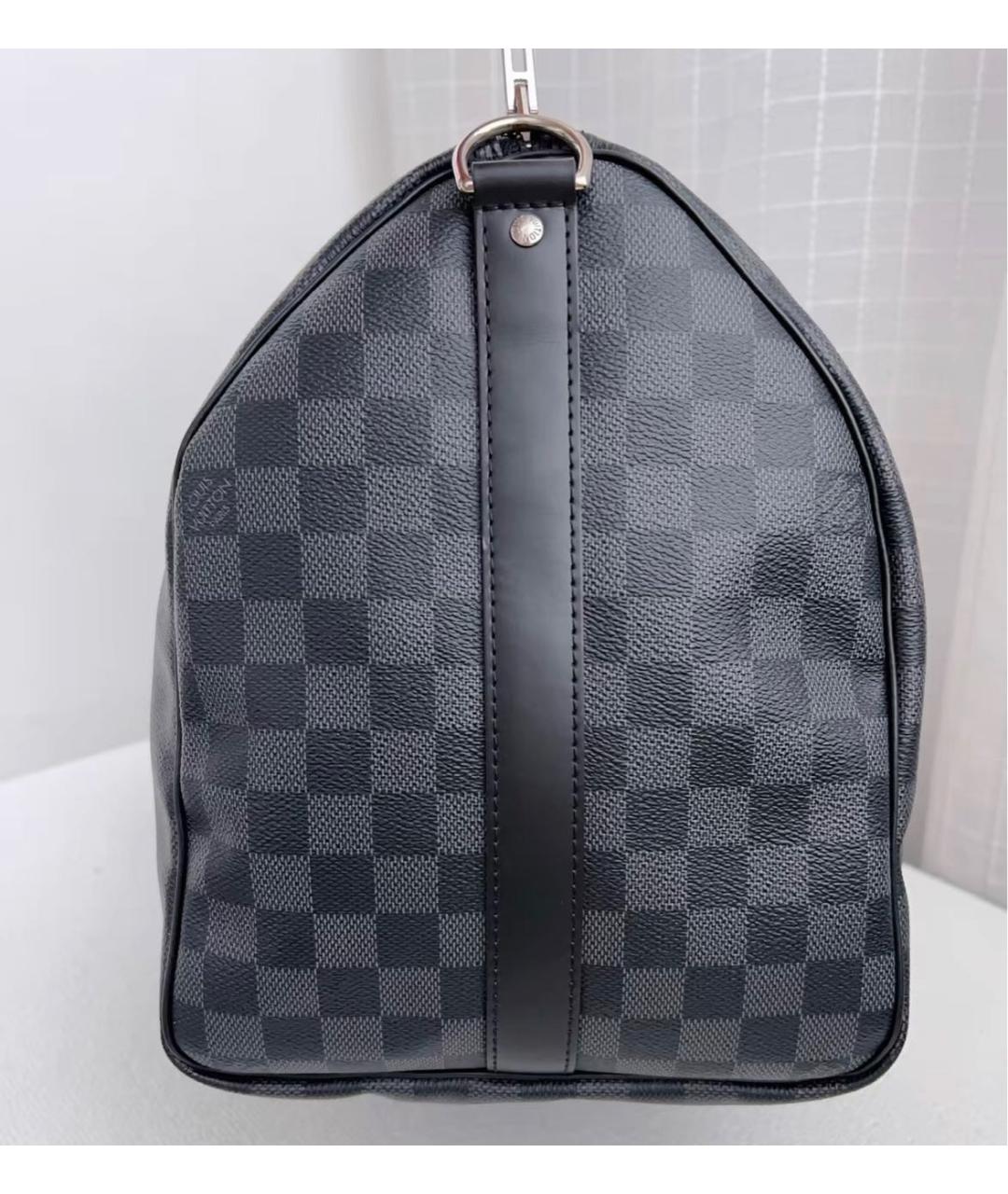 LOUIS VUITTON Черная канва дорожная/спортивная сумка, фото 5