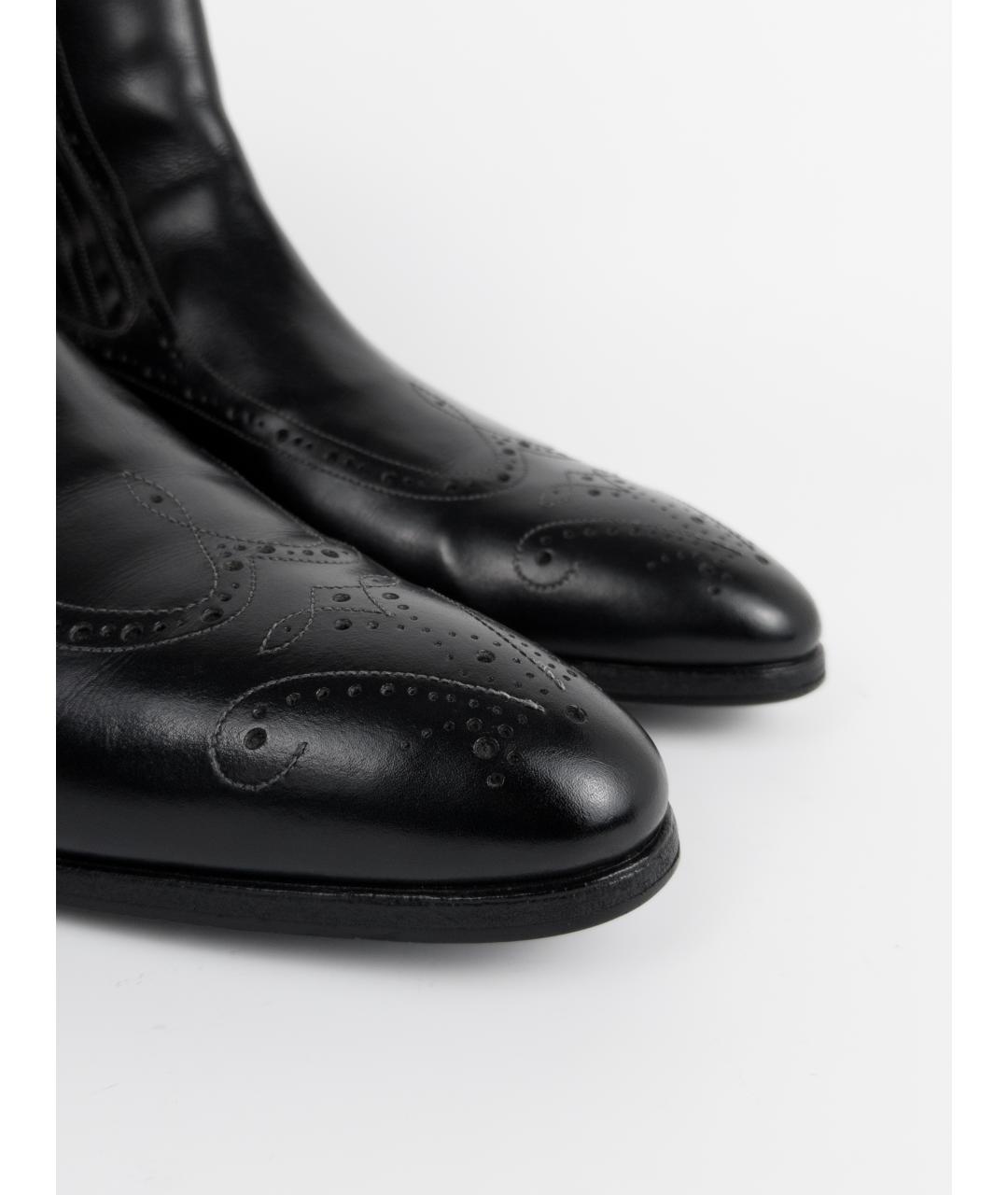 SANTONI Черные кожаные высокие ботинки, фото 8