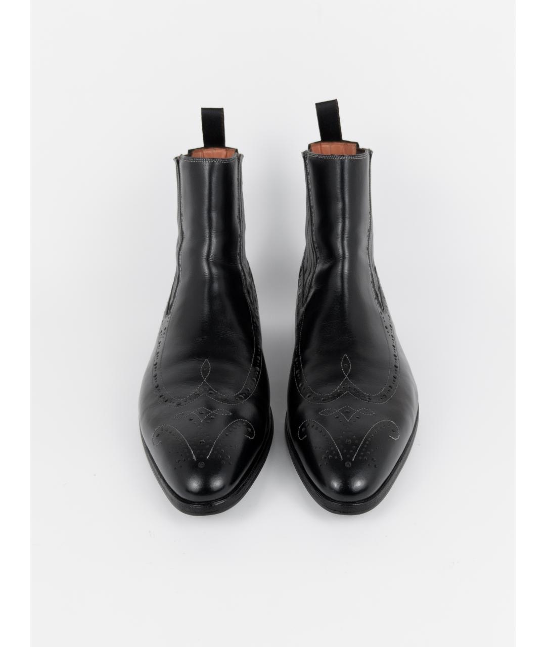 SANTONI Черные кожаные высокие ботинки, фото 5