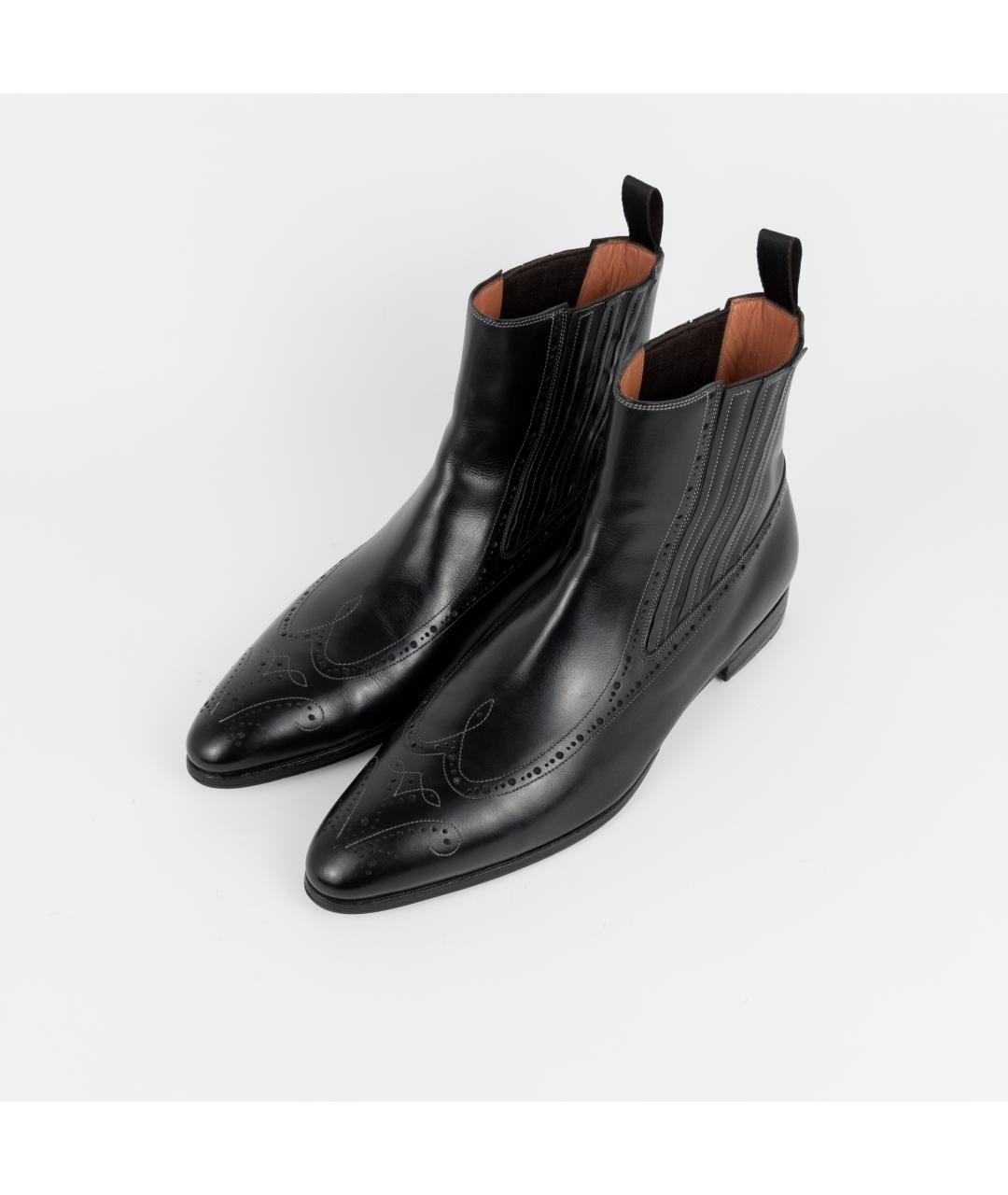 SANTONI Черные кожаные высокие ботинки, фото 3