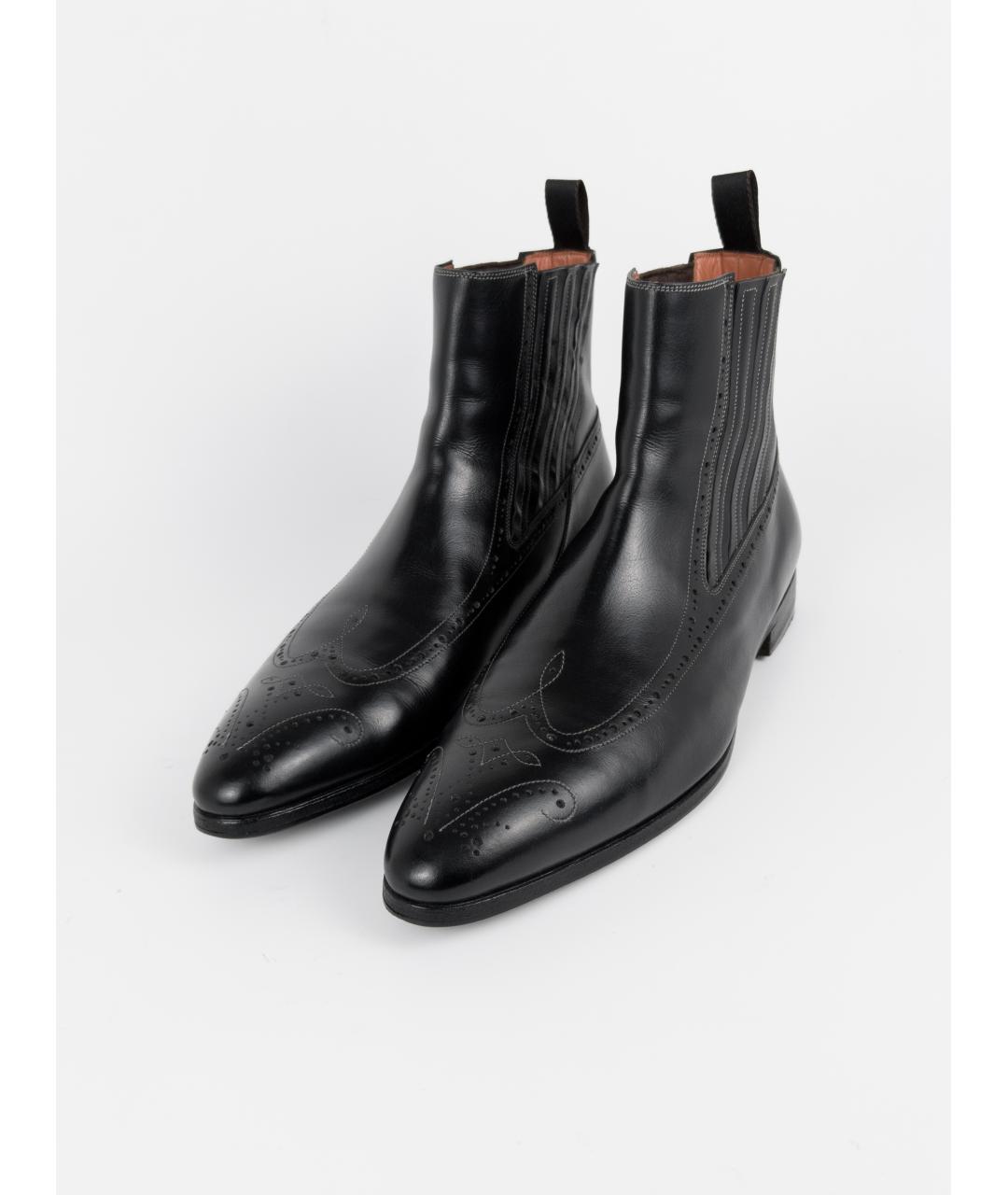SANTONI Черные кожаные высокие ботинки, фото 4