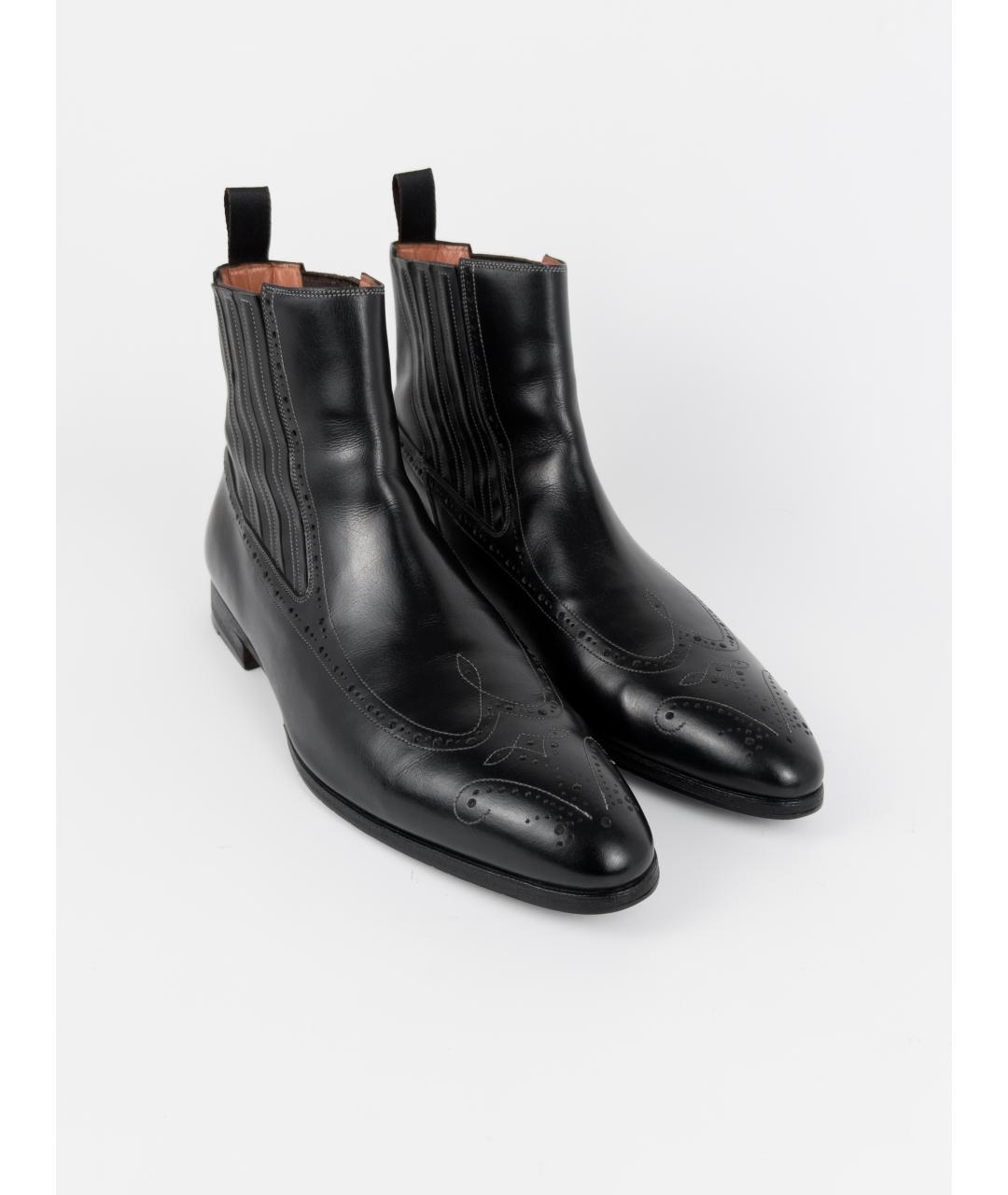 SANTONI Черные кожаные высокие ботинки, фото 6