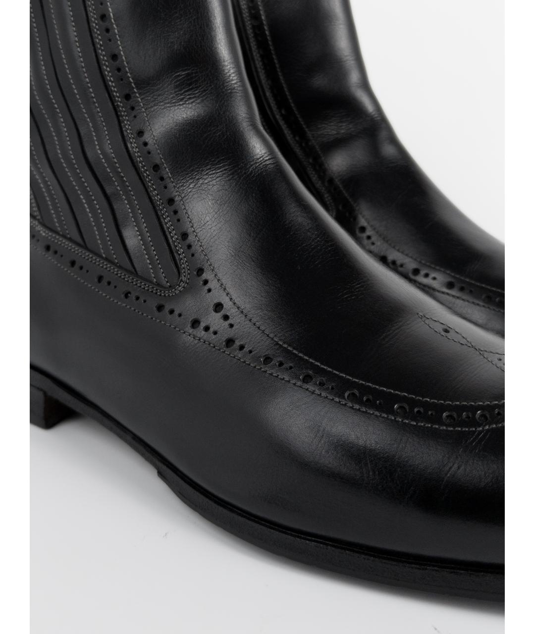 SANTONI Черные кожаные высокие ботинки, фото 9