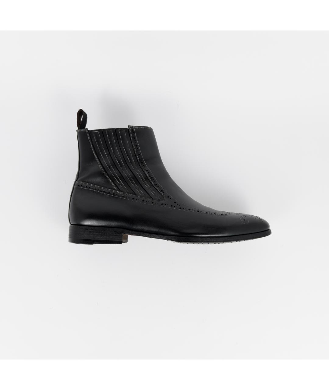 SANTONI Черные кожаные высокие ботинки, фото 10