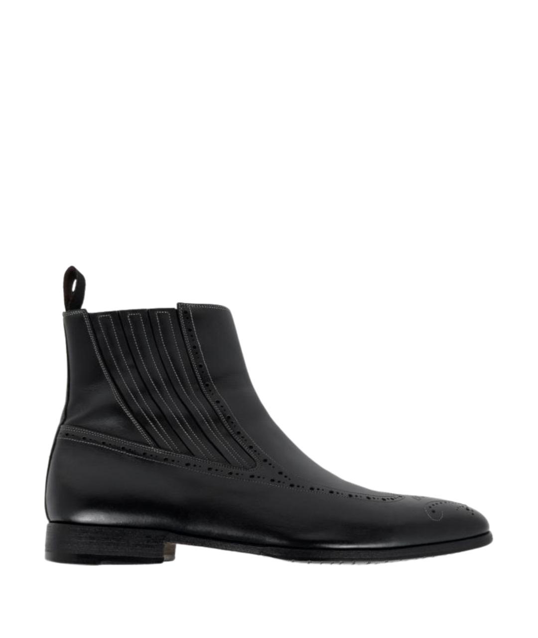SANTONI Черные кожаные высокие ботинки, фото 11