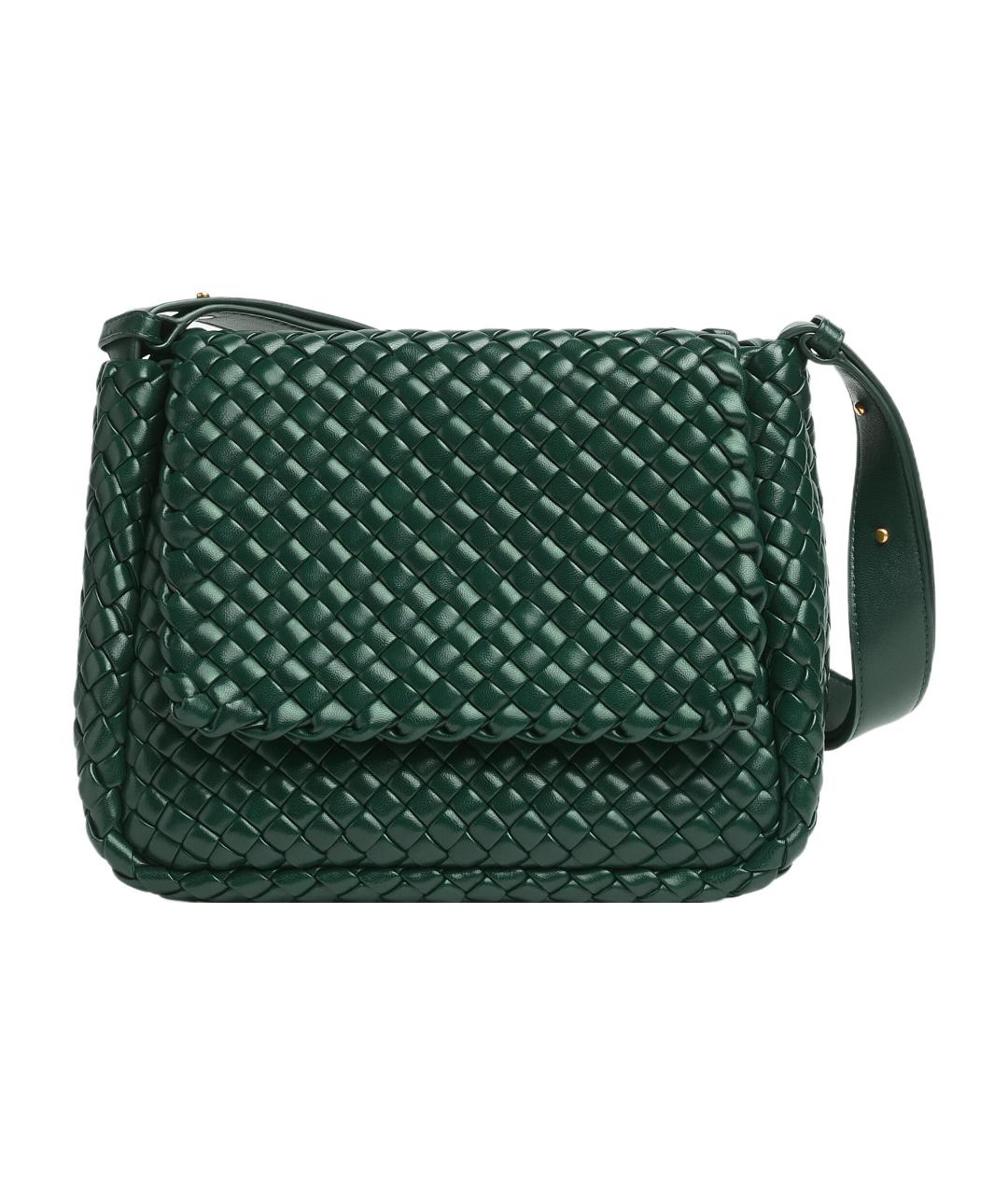 BOTTEGA VENETA Зеленая кожаная сумка через плечо, фото 1