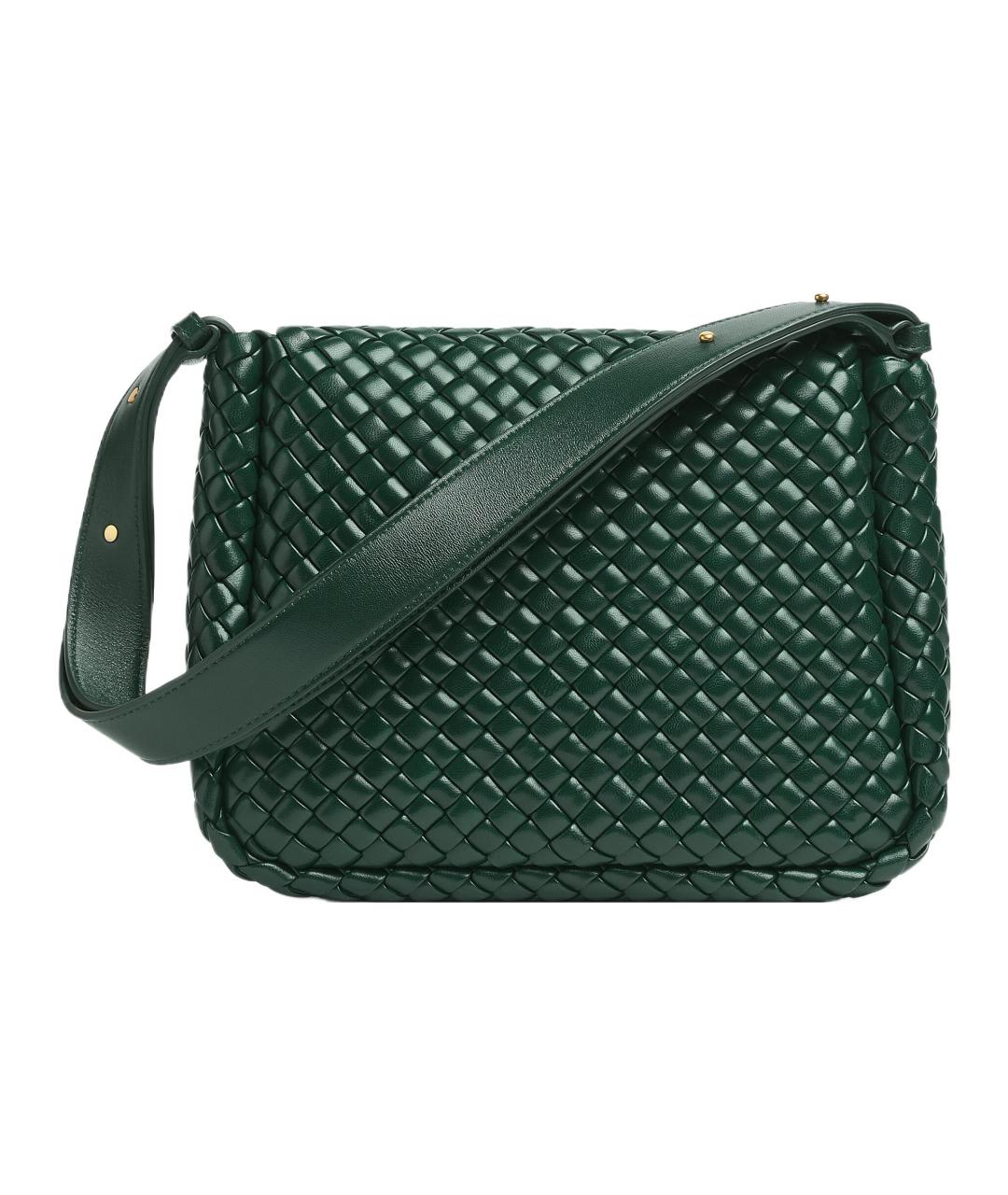 BOTTEGA VENETA Зеленая кожаная сумка через плечо, фото 3